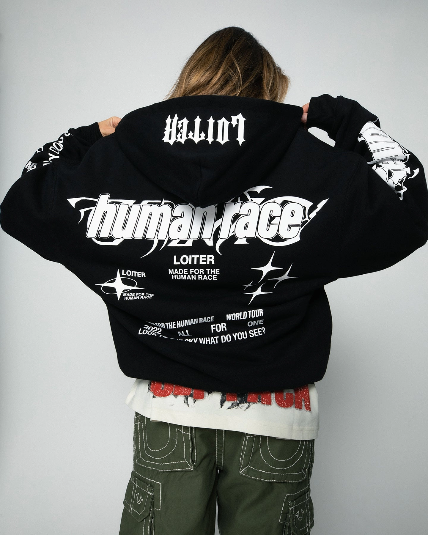 Loiter Rave Zip Hoodie Black Layering Compatible