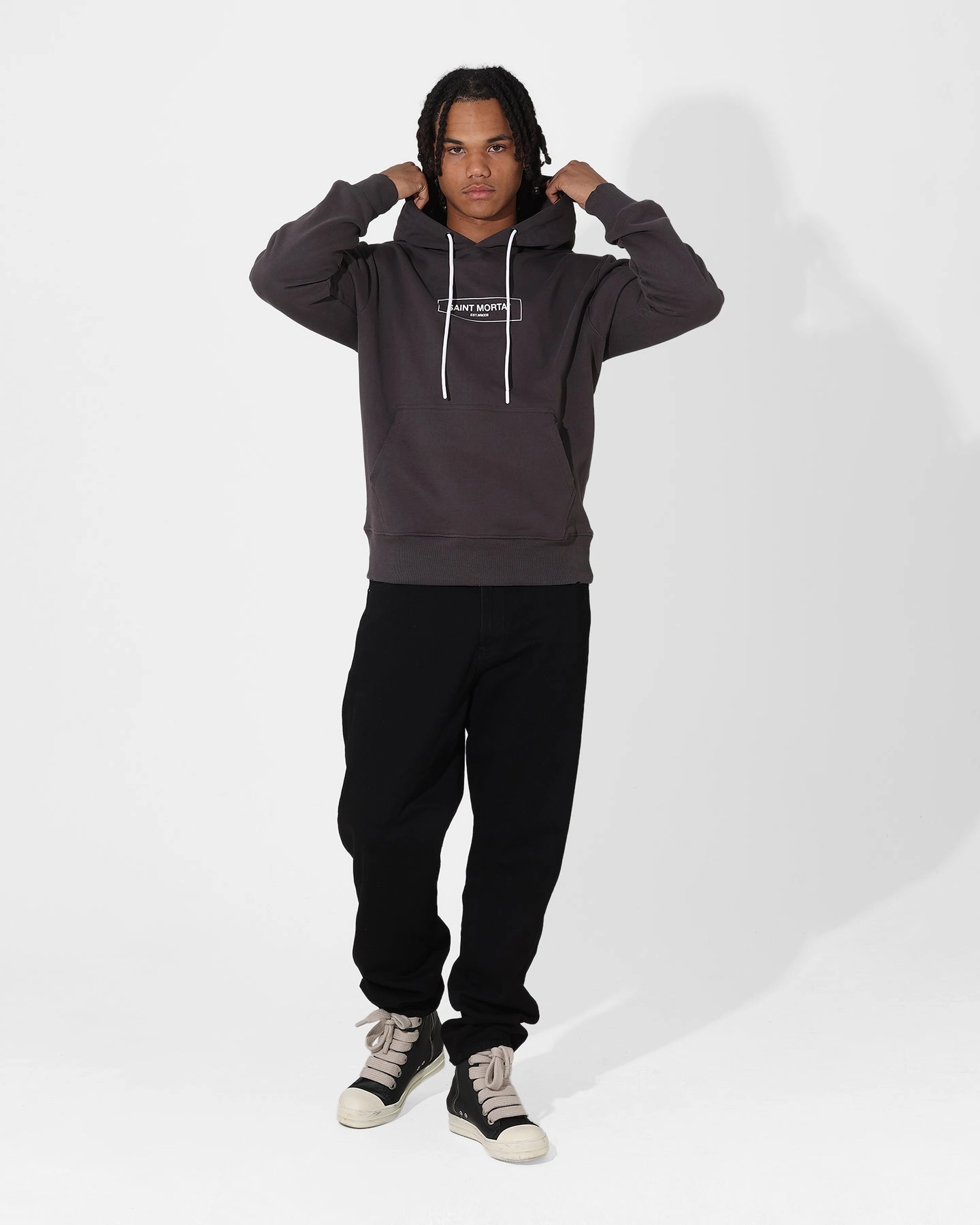 suitable for rainy days Saint Morta Alpha Hoodie Washed Black