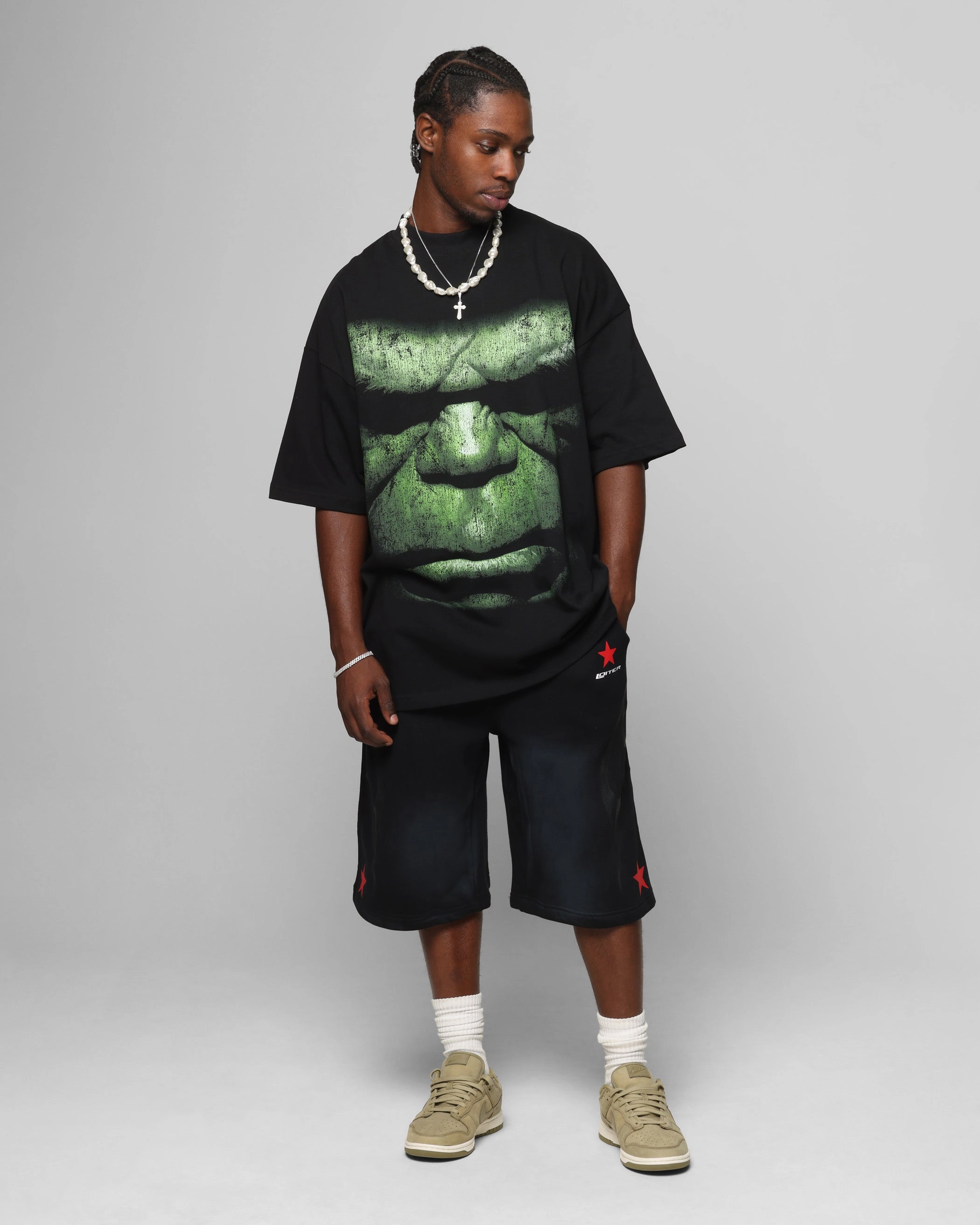 retail industry Sporty Edge Loiter Trackstar Sweat Shorts Washed Black