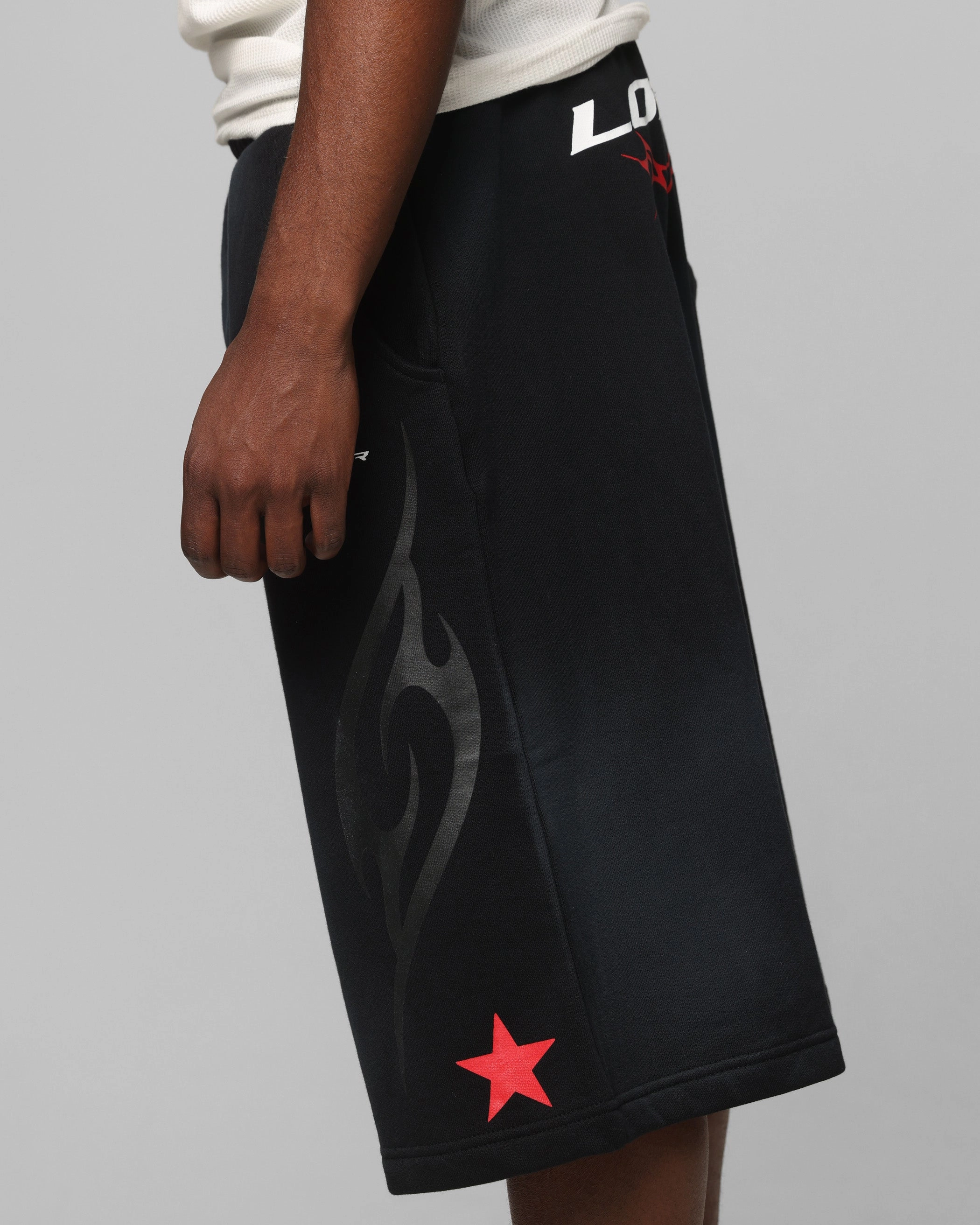 Loiter Trackstar Sweat Shorts Washed Black fall shorts UV resistant