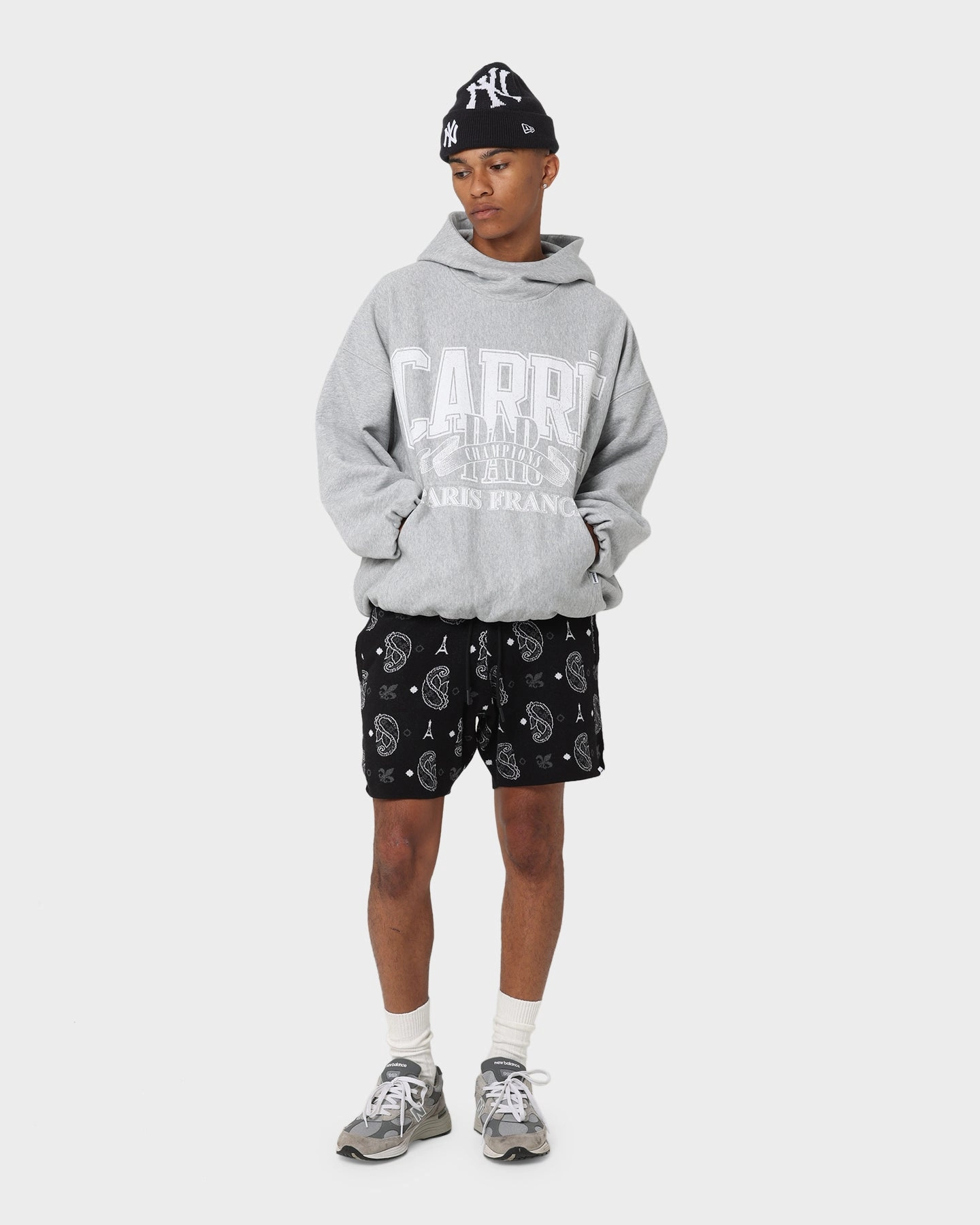 Carre Champs Oversized Superior Hoodie Grey Marle Simple Layer NonIrritating Tagless Neck
