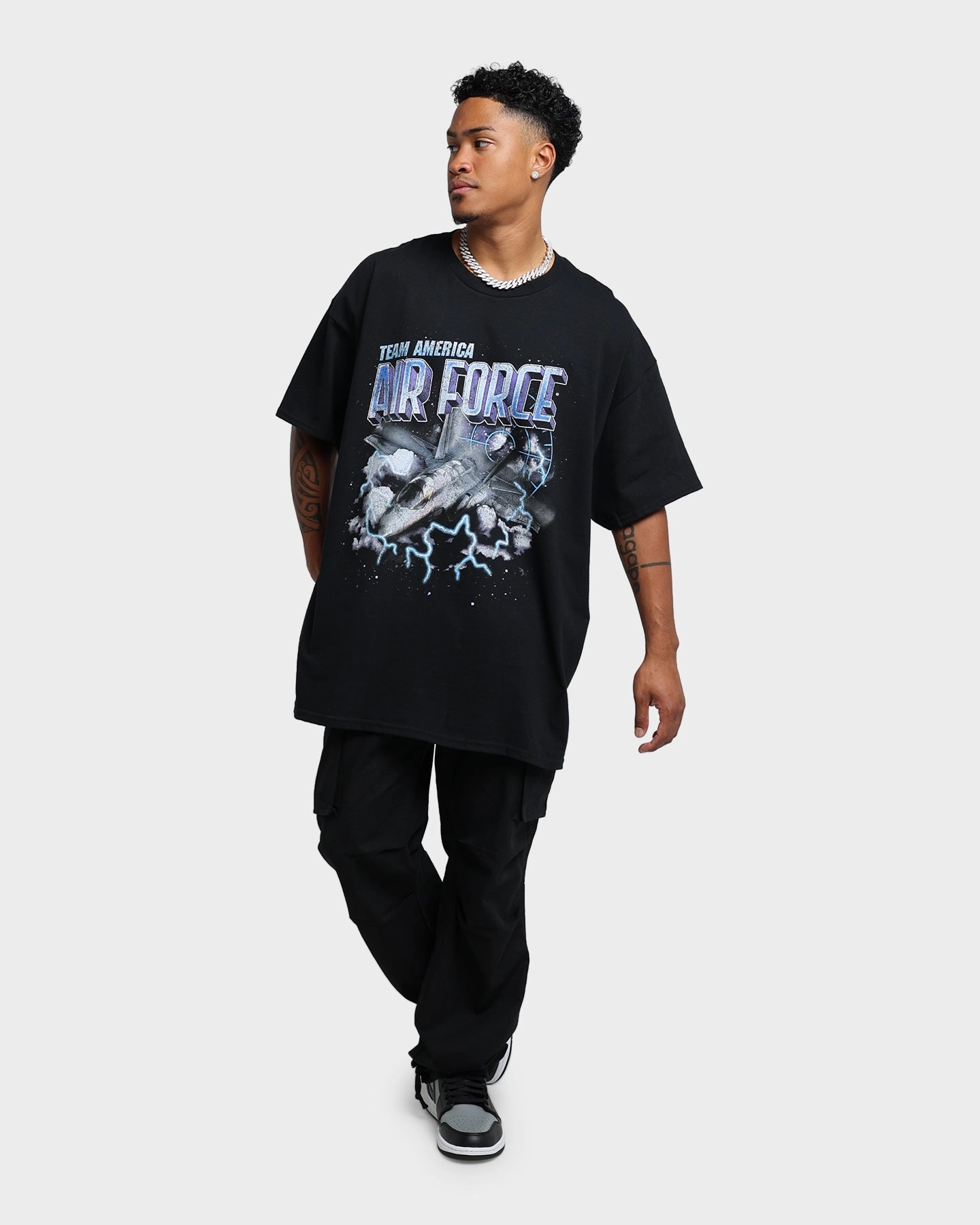 Sporty and Stylish Goat Crew Air Force Vintage T-Shirt Black