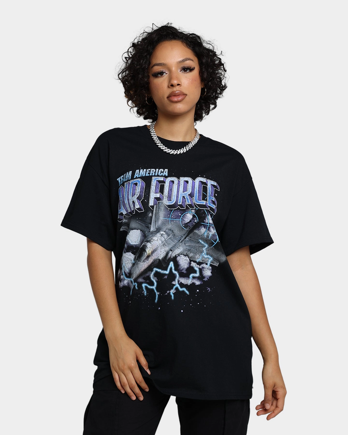 Comfy and Versatile Goat Crew Air Force Vintage T-Shirt Black