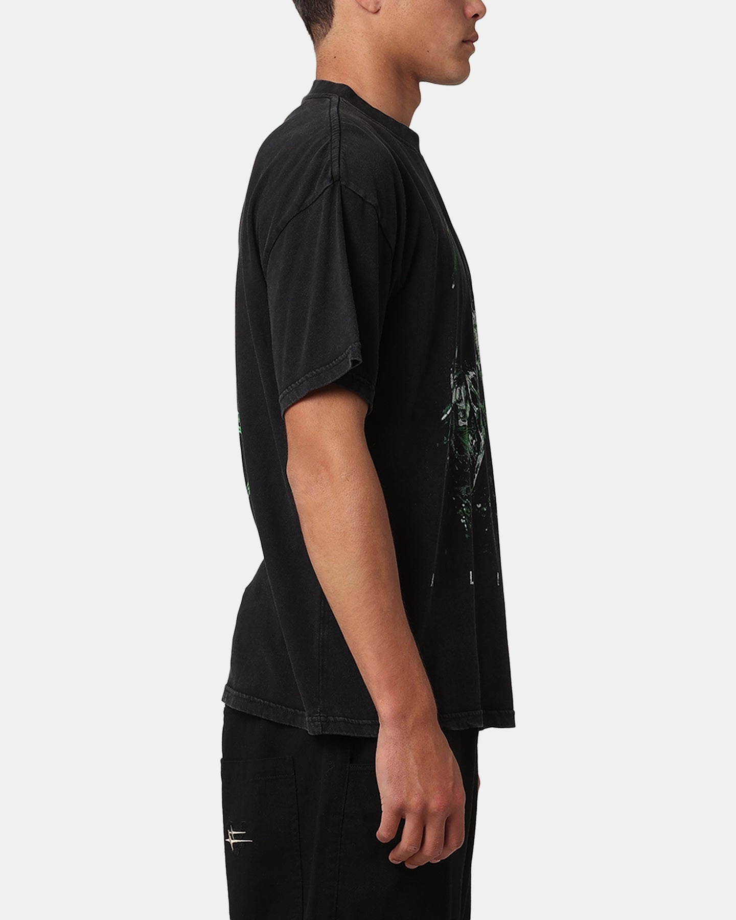 Goat Crew Alien Vintage T-Shirt Black Acidwash Washable