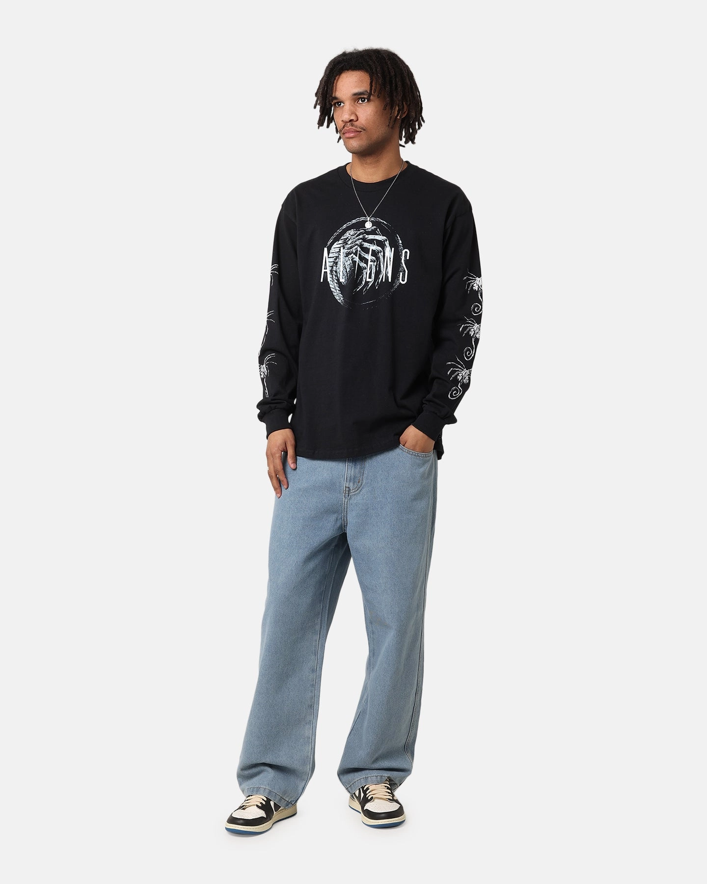 Goat Crew Aliens Long Sleeve T-Shirt Black Casual and cool