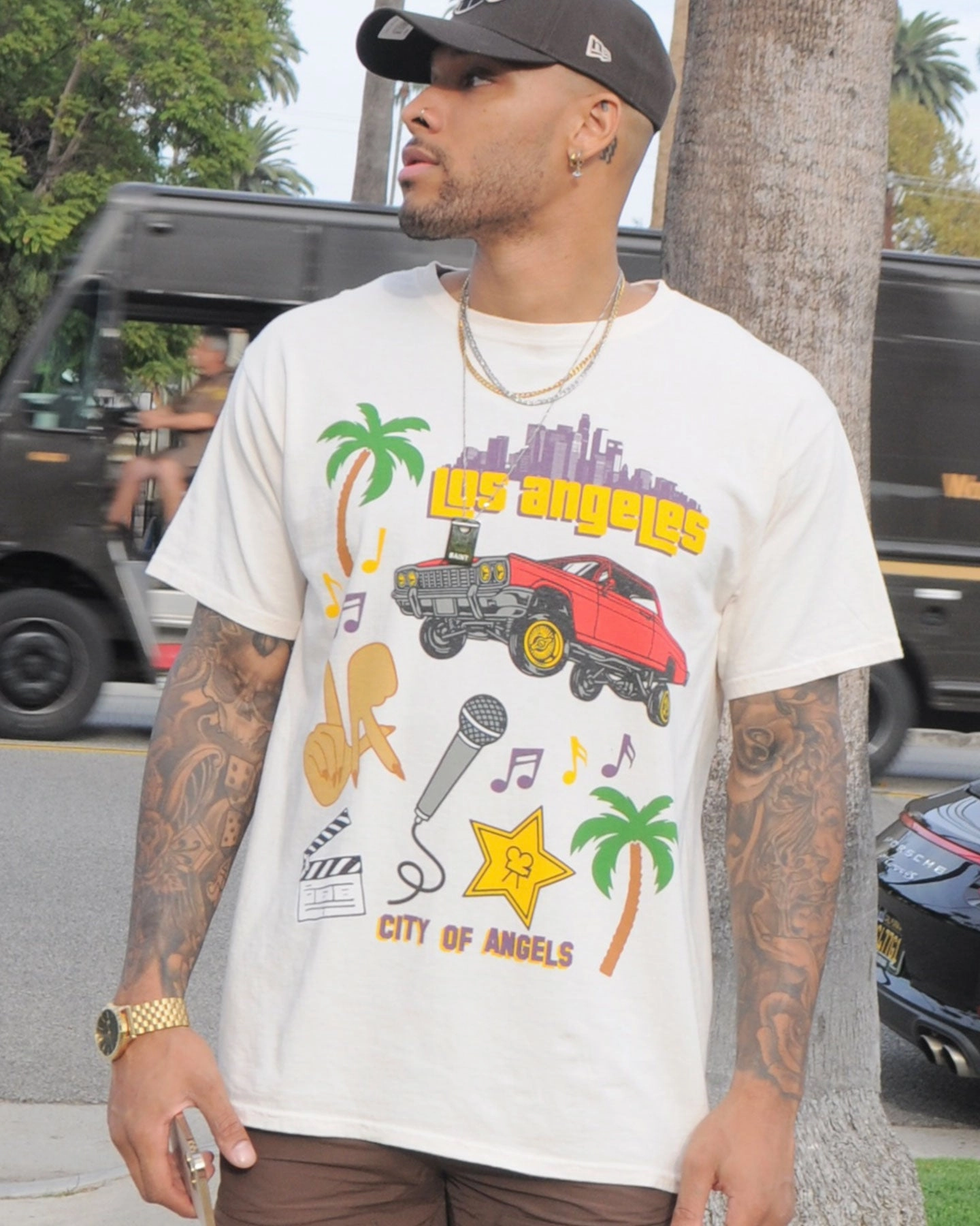 Goat Crew All Over Los Angeles Vintage T-Shirt Off White Outdoor Leisure Look