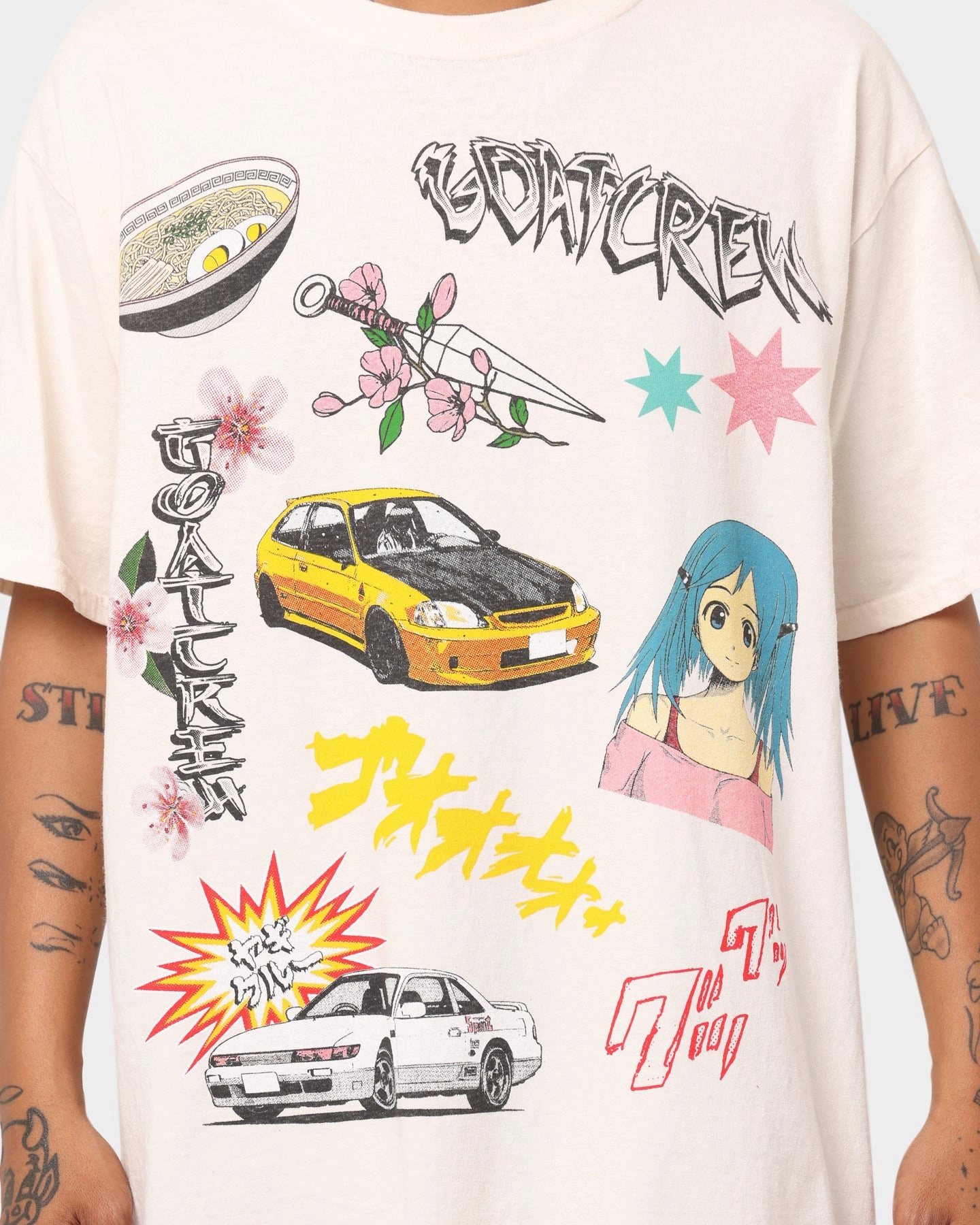 Gym clothing Goat Crew All Over Manga Vintage T-Shirt Off White