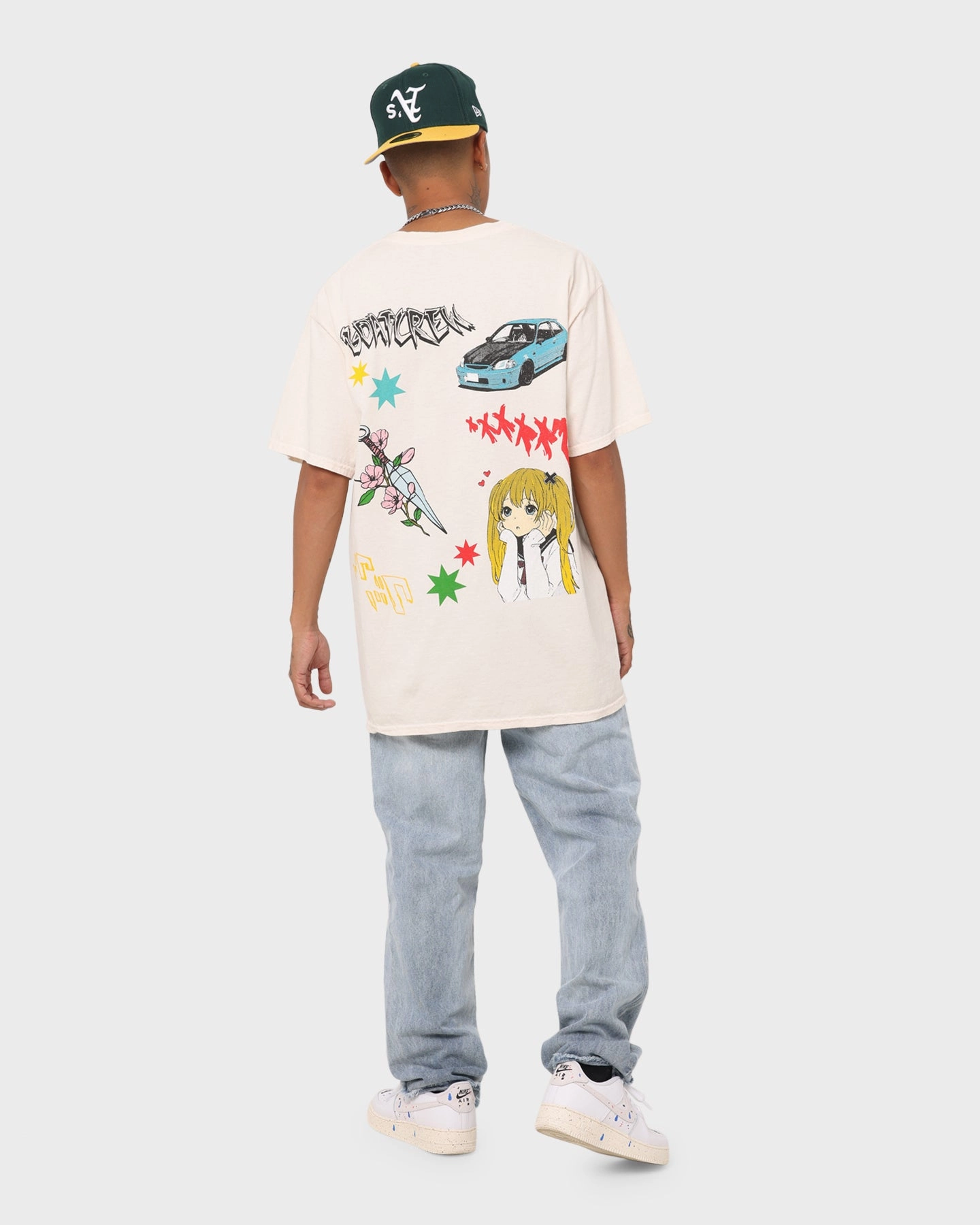 Goat Crew All Over Manga Vintage T-Shirt Off White Stylish and Comfortable Unisex Fit
