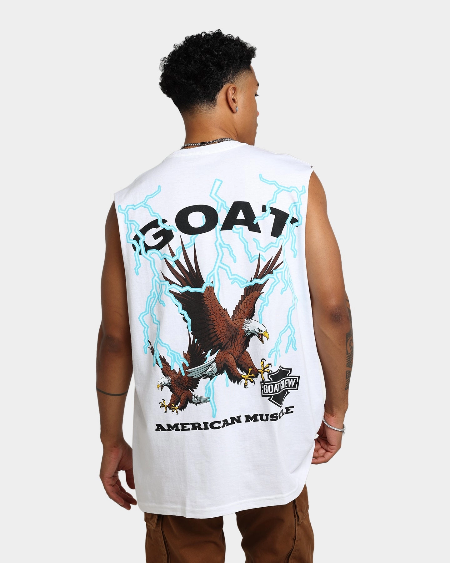 Goat Crew American Muscle Muscle T-Shirt White Sporty Vibe