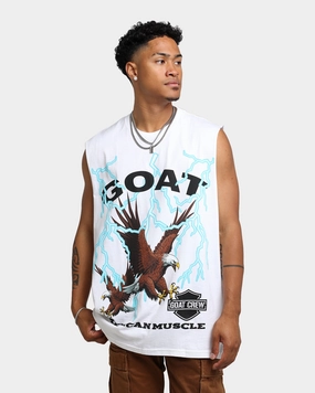 Winter Layer Comfy Comfort Goat Crew American Muscle Muscle T-Shirt White