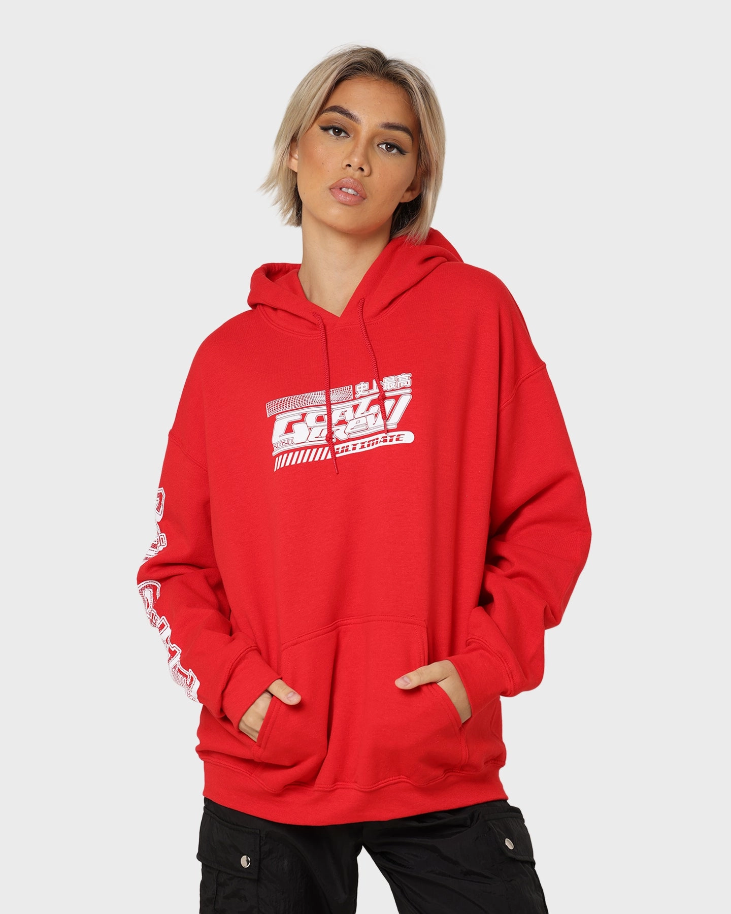 Goat Crew Anime Hoodie Red Button Closure