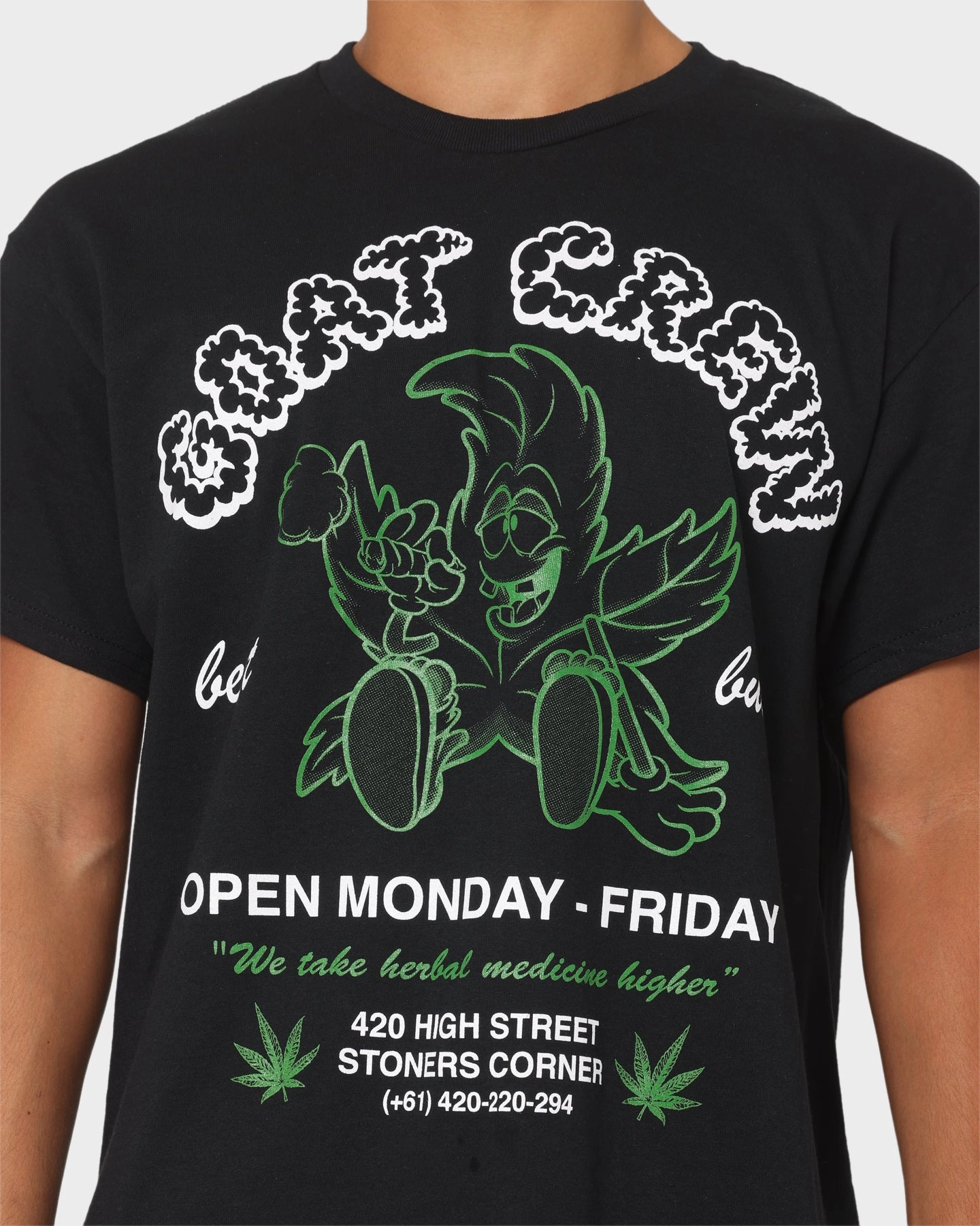 Relaxed fit wear Goat Crew Best Buds T-Shirt Black