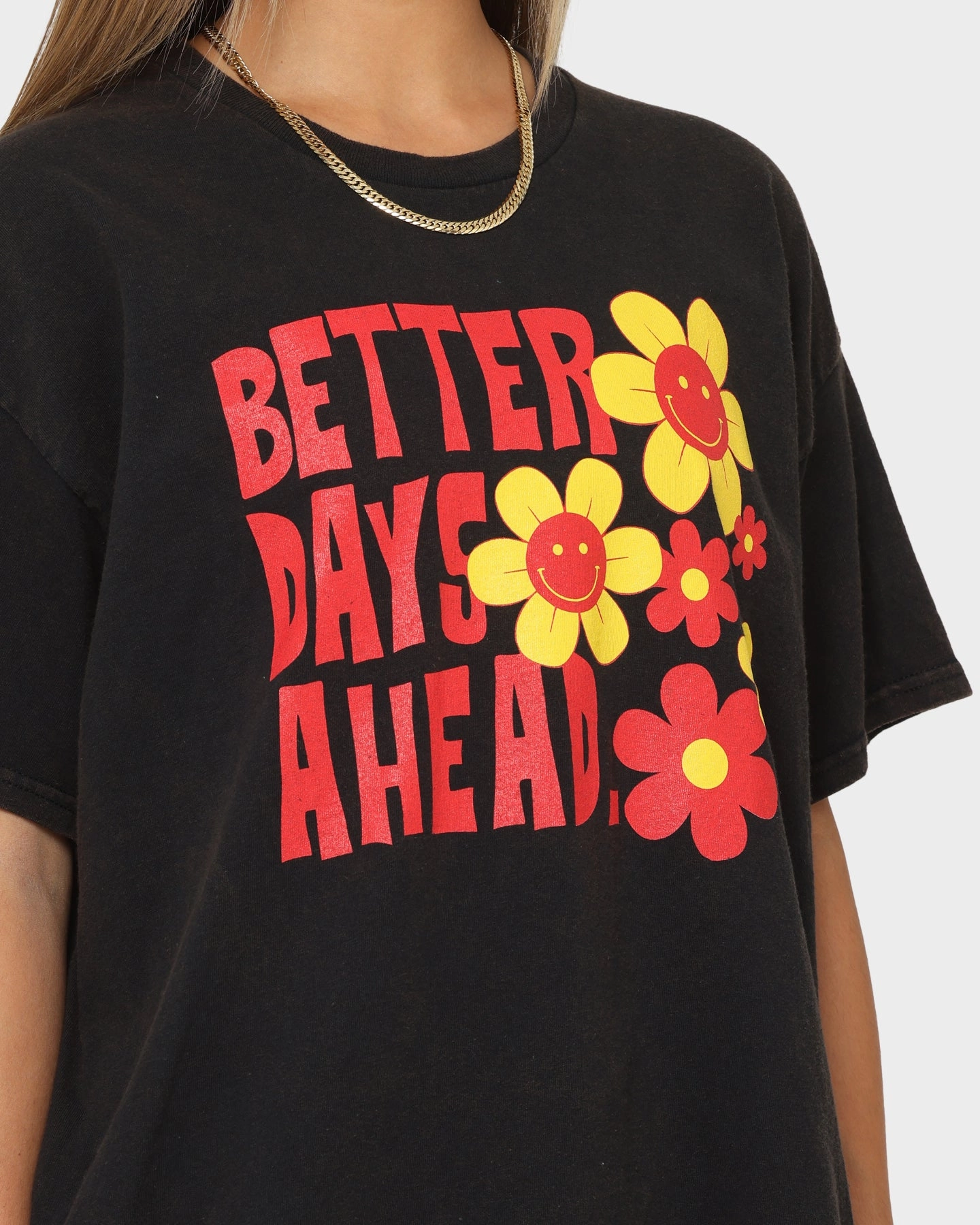 Goat Crew Better Days Vintage T-Shirt Black Wash Heather Texture Finish