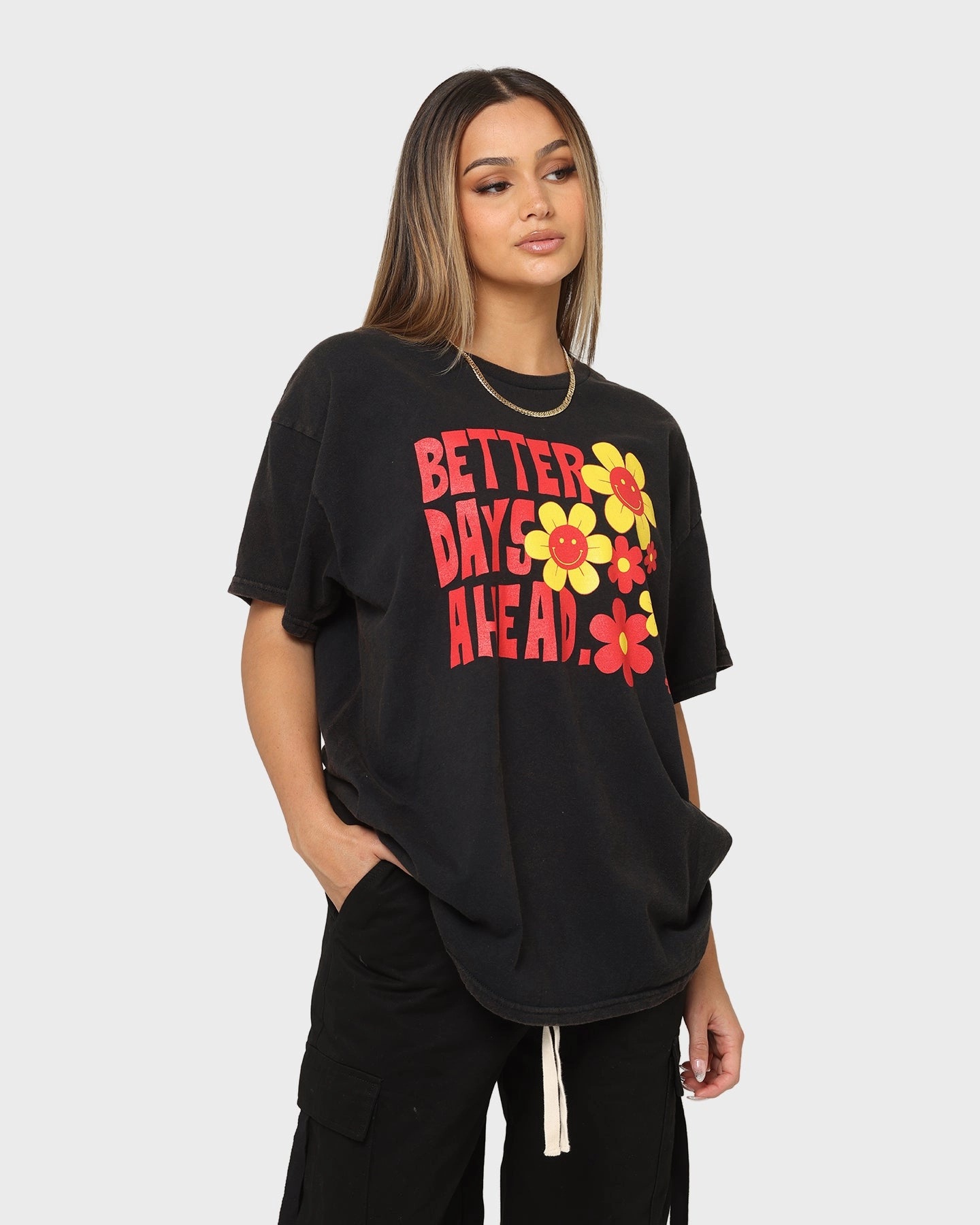 Goat Crew Better Days Vintage T-Shirt Black Wash Non Irritating Seams