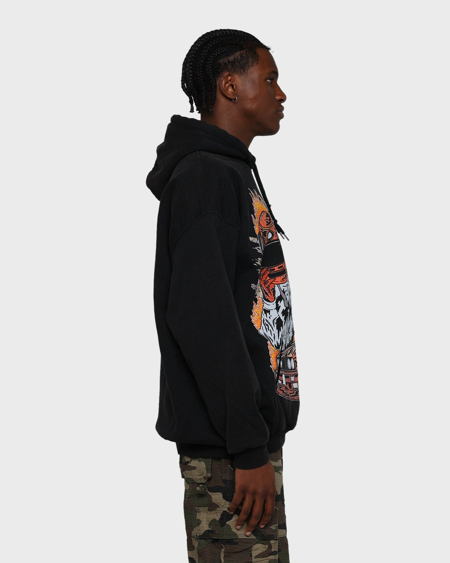 Goat Crew Boys Don't Cry Vintage Hoodie Black Wash Classic Jacket Fit