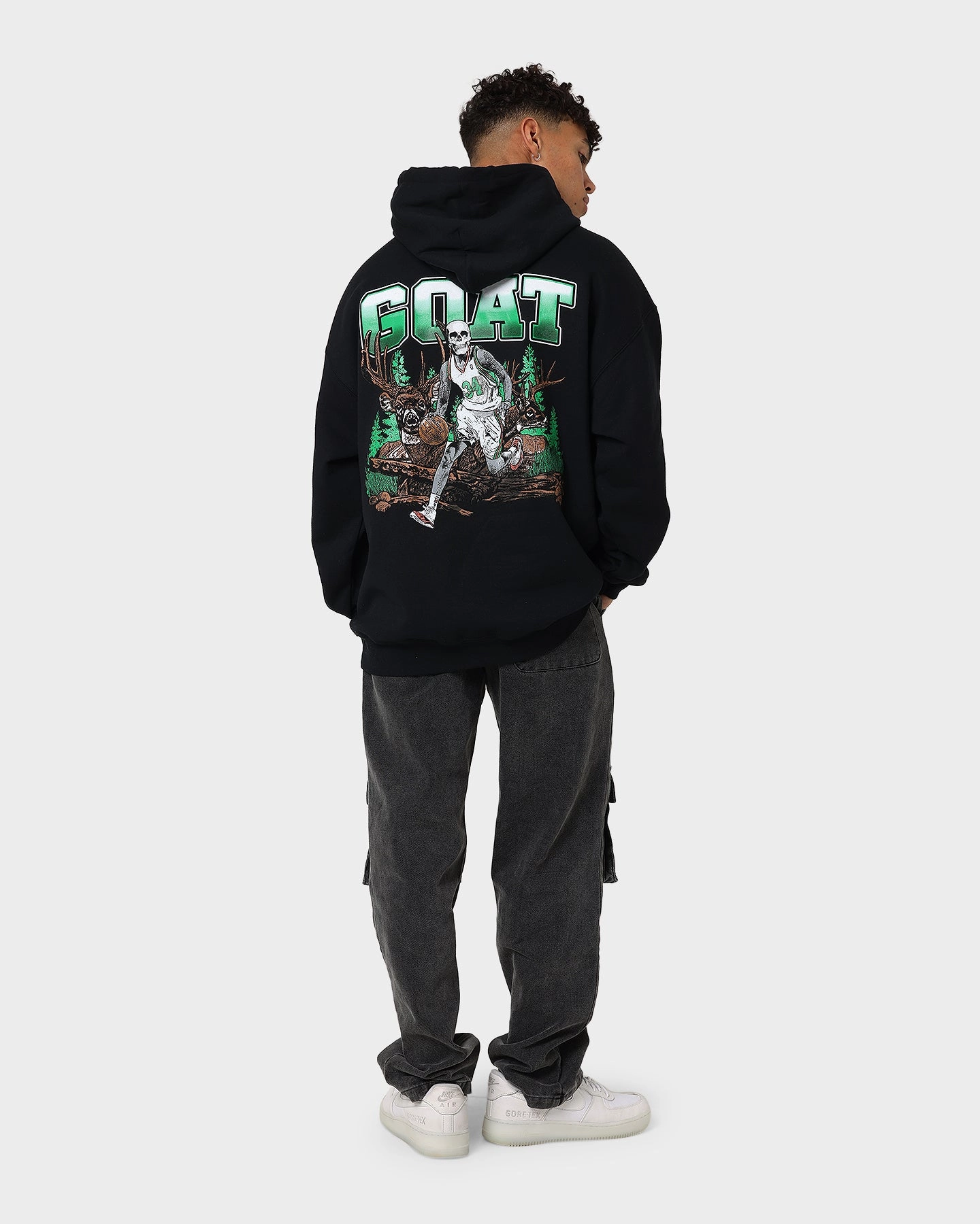 Goat Crew Buck Hunter Hoodie Black AntiPilling Surface Finish popular among adults