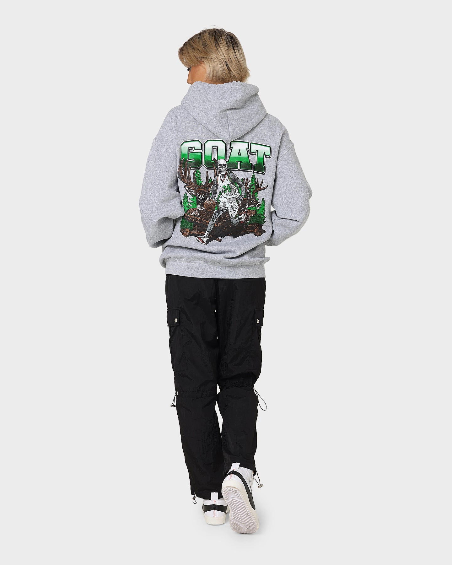 Goat Crew Buck Hunter Hoodie Grey Customizable Fit Lightweight Padding