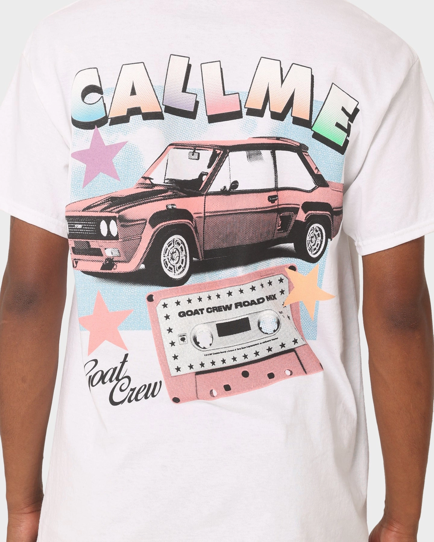 SlimFitDesign Goat Crew Call Me Vintage T-Shirt Off White