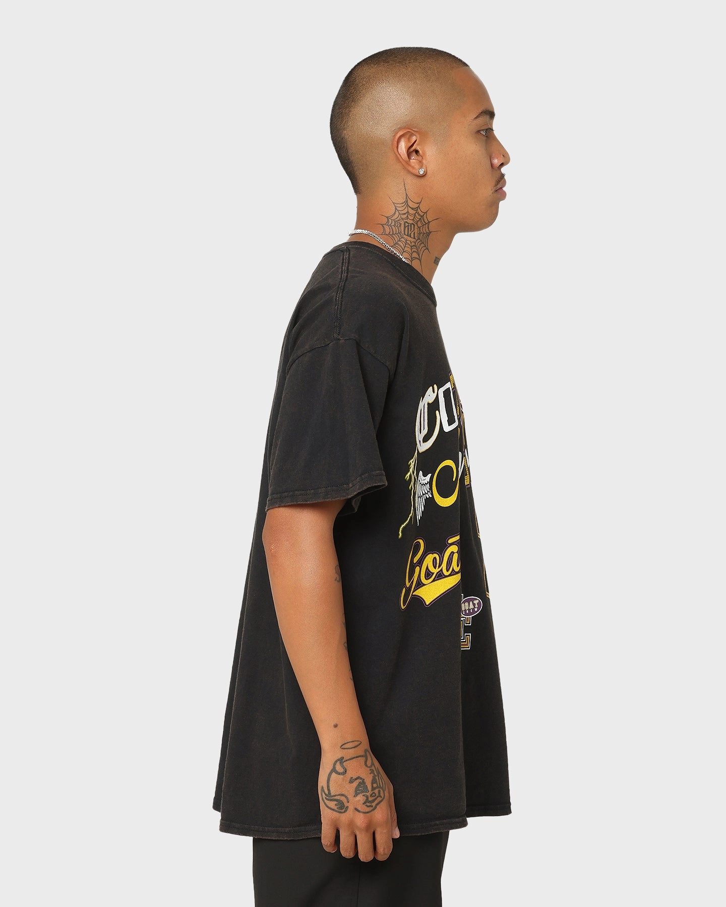 Fit For All Day Goat Crew City Of Angels Vintage T-Shirt Black Wash