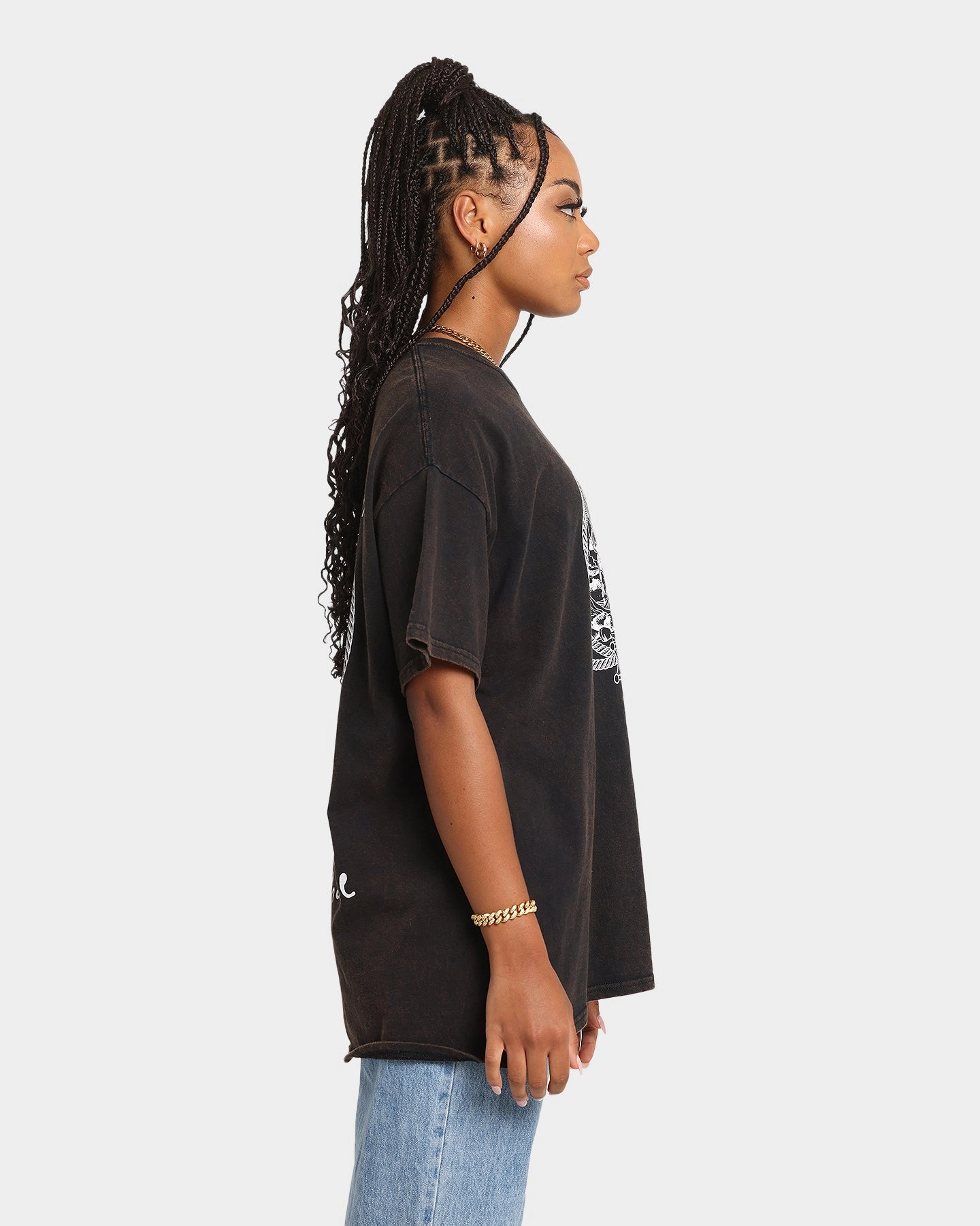 Goat Crew Cowboy Drawing Vintage T-Shirt Black Wash City Smart Look