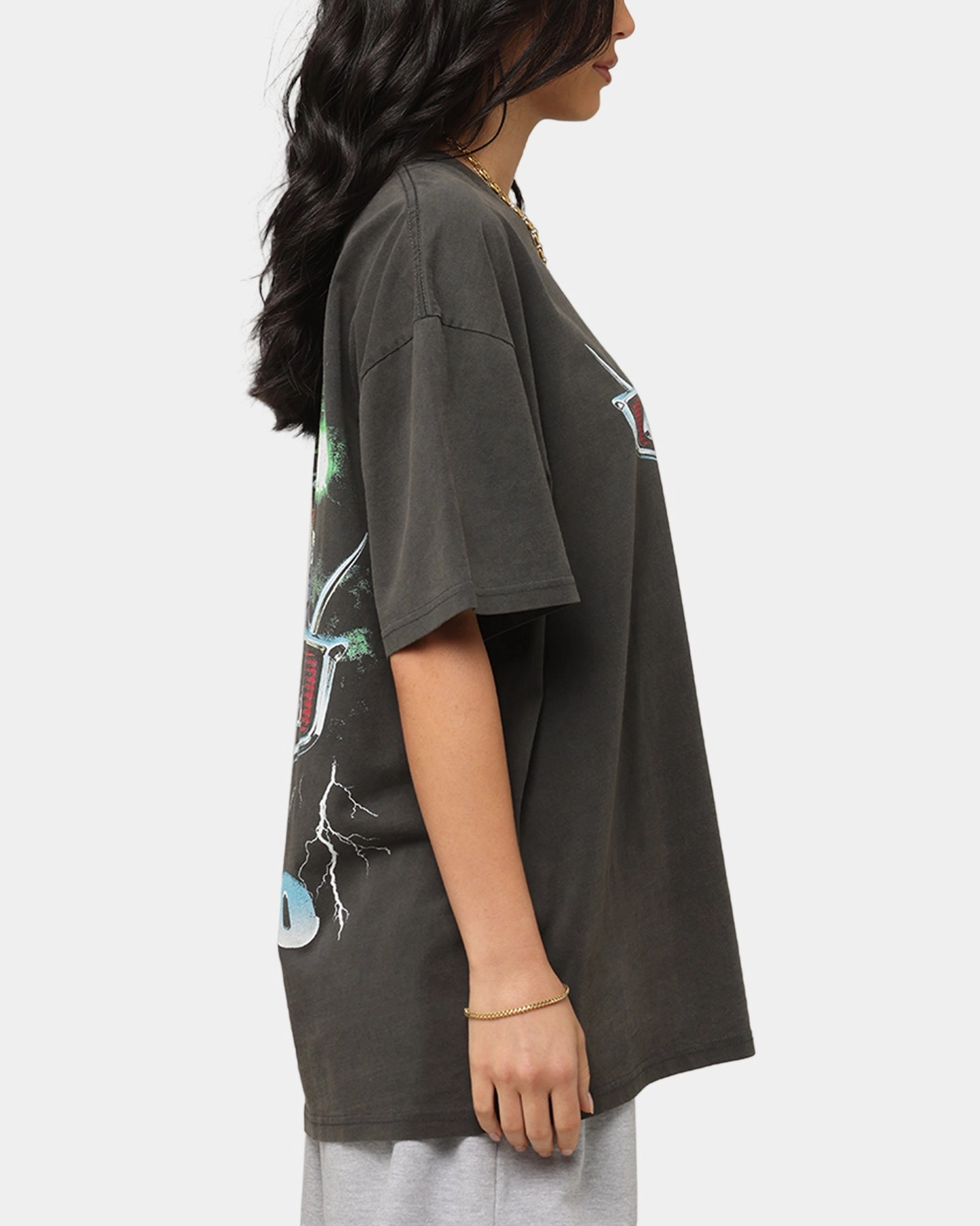 Layered Collar Goat Crew Disney And Pixar Cars Wingo Heavy T-Shirt Black Wash