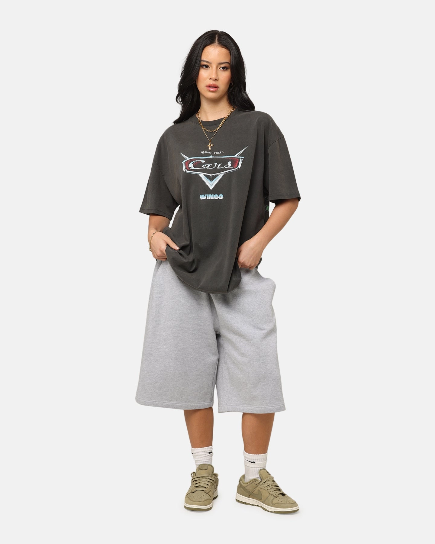 Easy-to-Match Anti Static Fabric Goat Crew Disney And Pixar Cars Wingo Heavy T-Shirt Black Wash