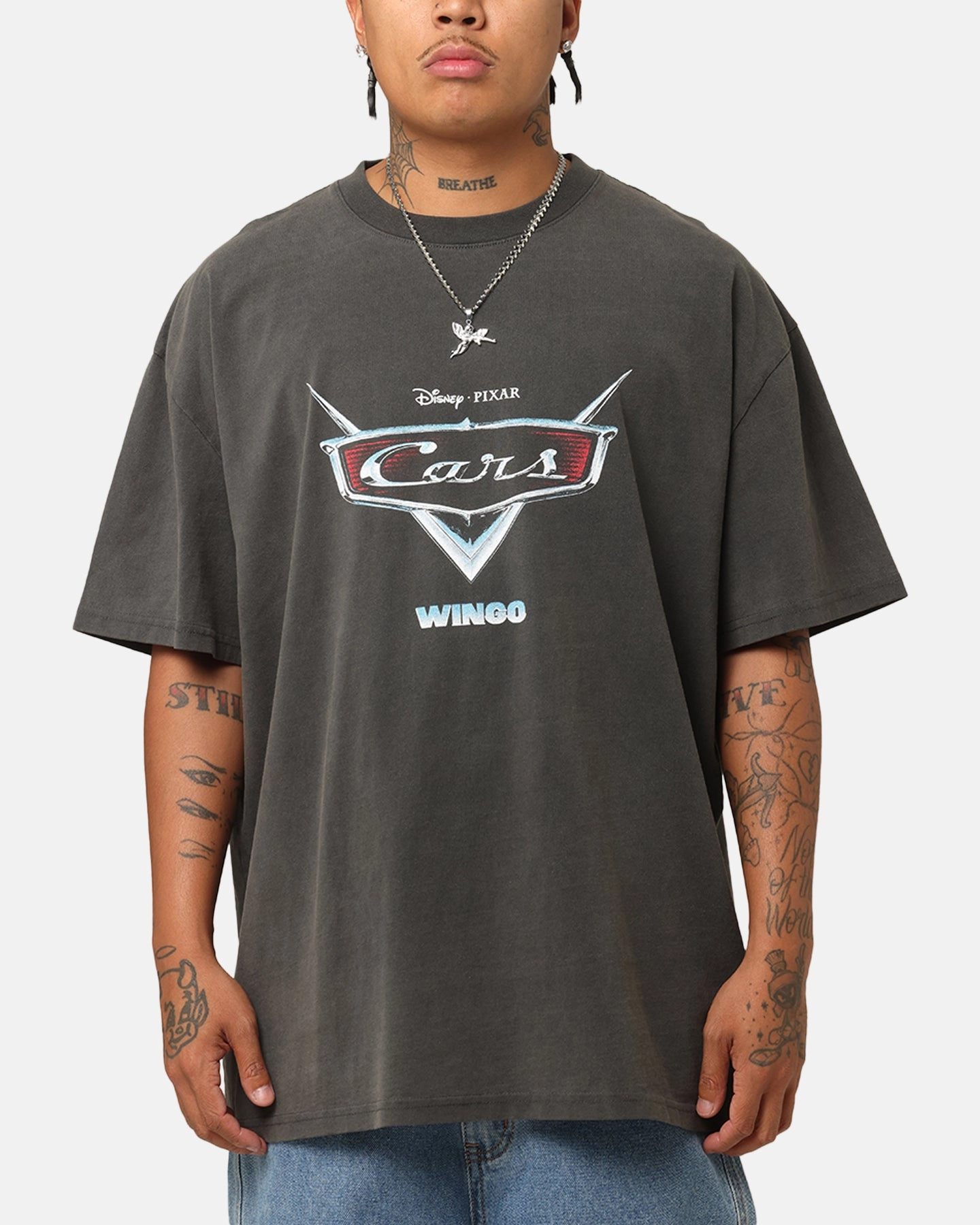 Goat Crew Disney And Pixar Cars Wingo Heavy T-Shirt Black Wash Smooth Flatlock Stitching