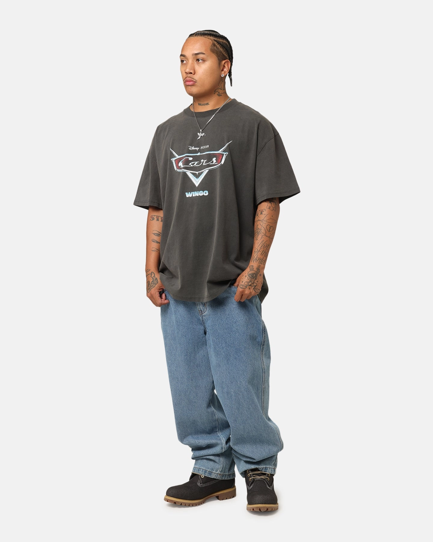 Chilly Weather Style Simple and Comfortable Goat Crew Disney And Pixar Cars Wingo Heavy T-Shirt Black Wash
