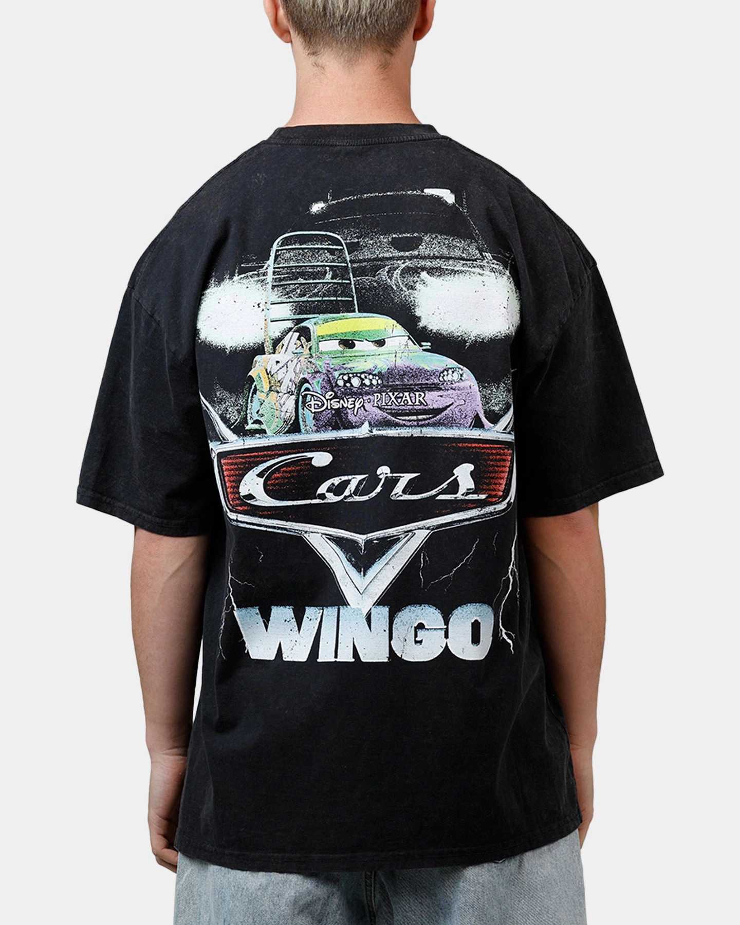 ComfortFirst Goat Crew Disney And Pixar Cars Wingo Vintage T-Shirt Black Acidwash
