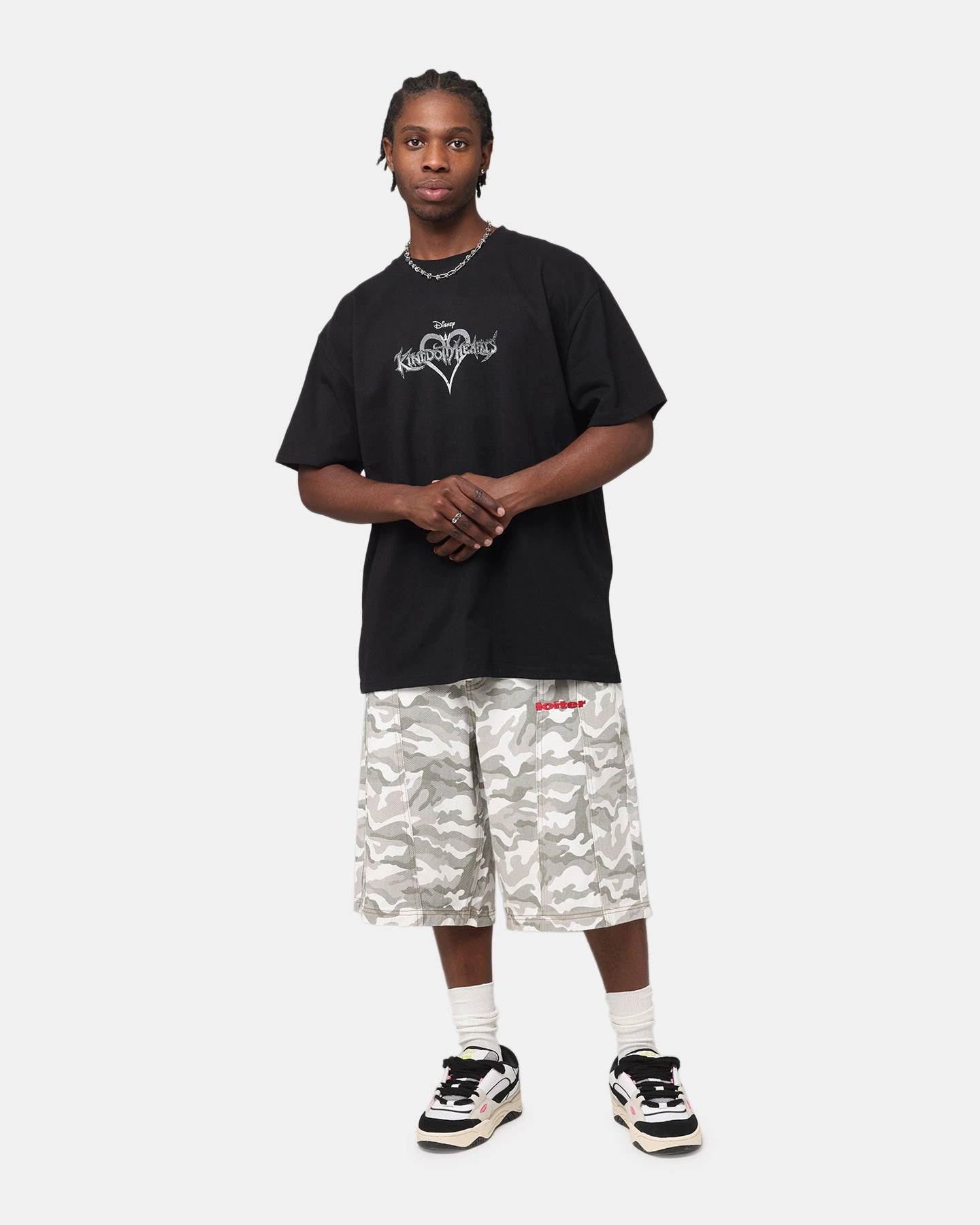 Casual Comfort Fit Goat Crew Disney Kingdom Hearts Gang Heavyweight T-Shirt Black