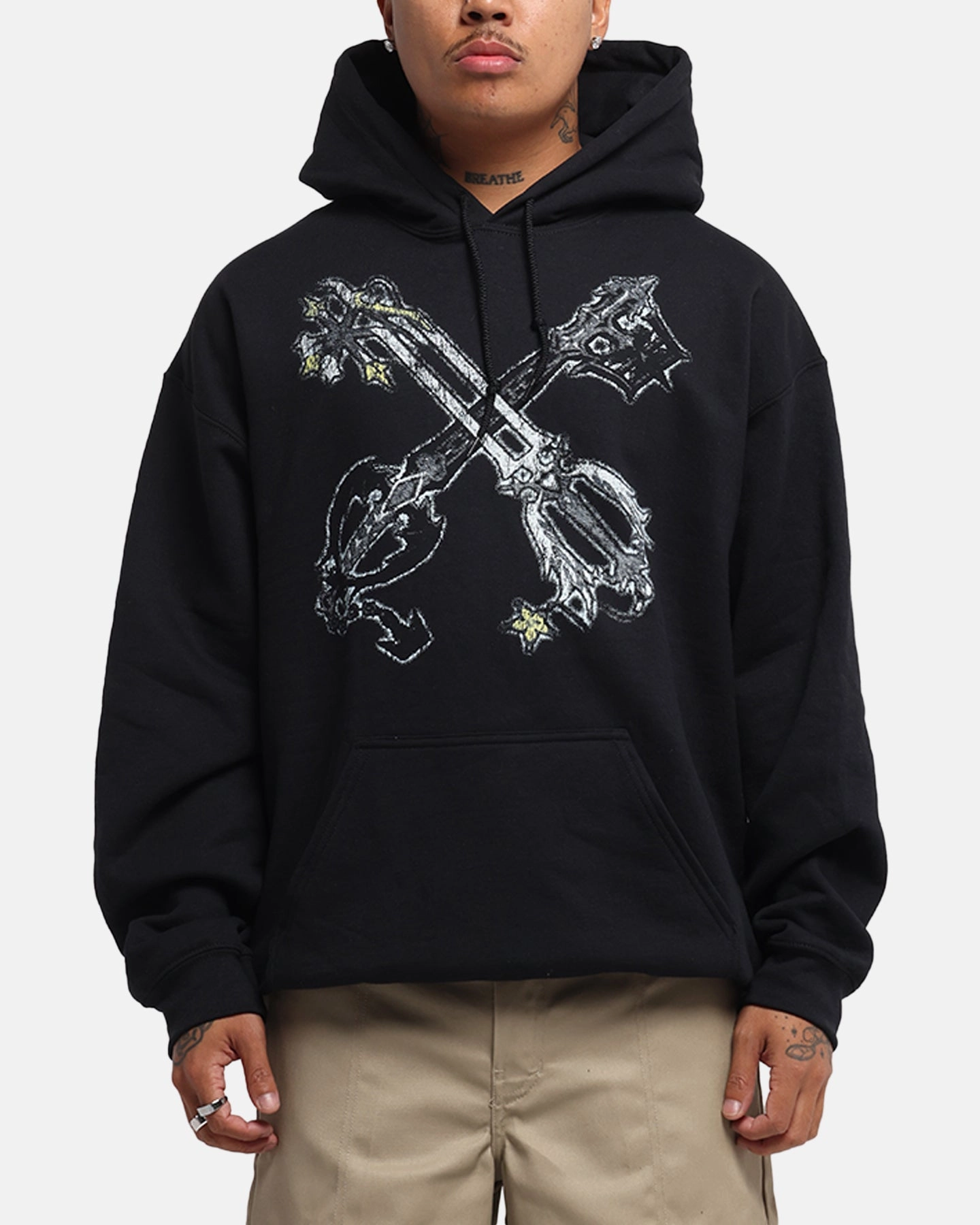 Ultra light Goat Crew Disney Kingdom Hearts Roxas Hoodie Black