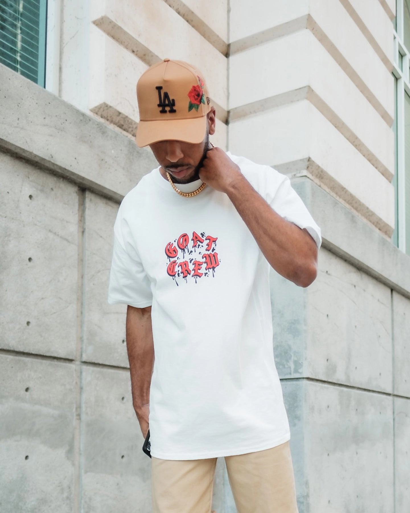 Light Fit Goat Crew Drip Logo T-Shirt White/Red