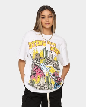 Recycled Polyester City Fashion Goat Crew Dying Out West Vintage T-Shirt White