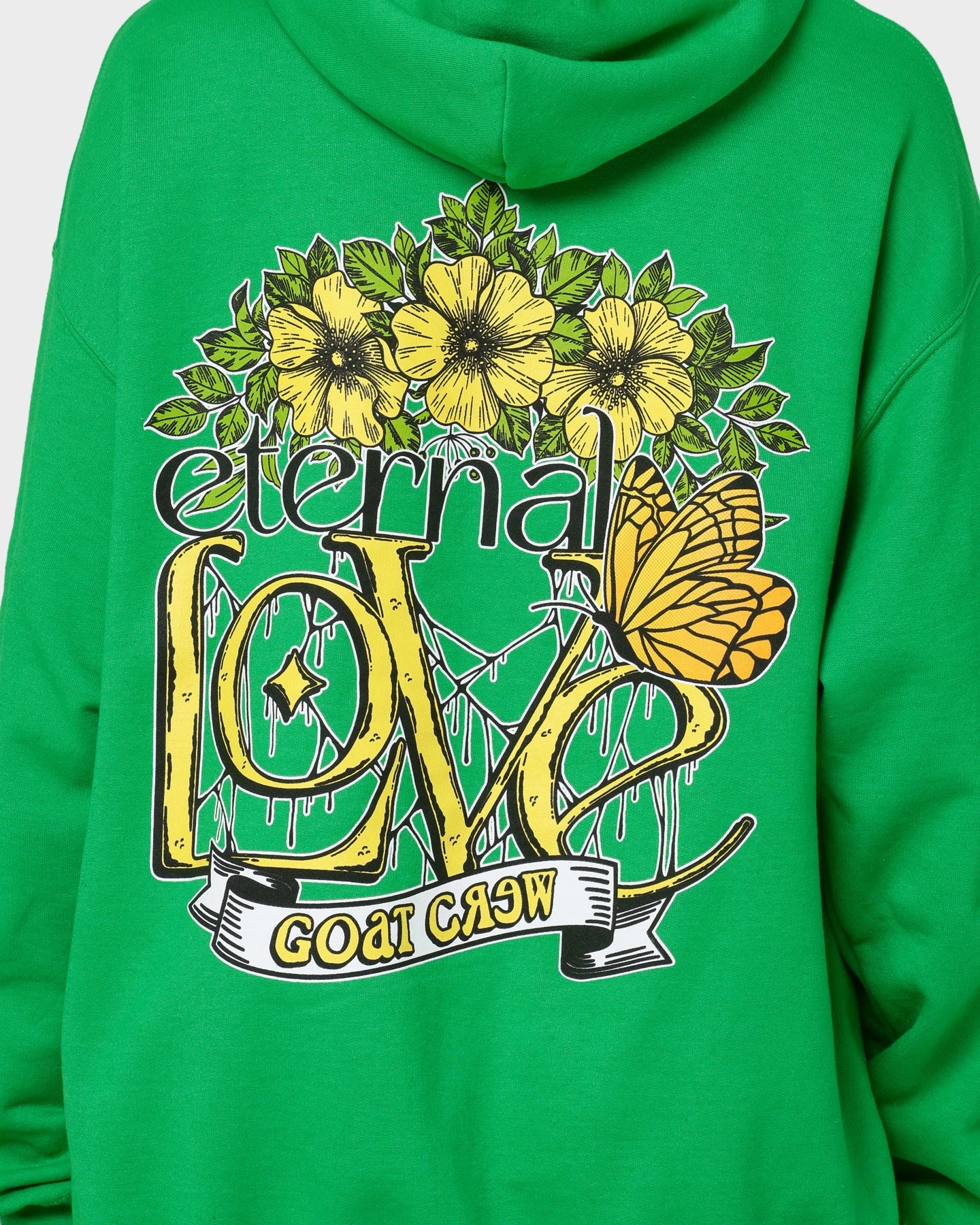 Abrasion Resistant Finish Goat Crew Eternal Love Hoodie Green
