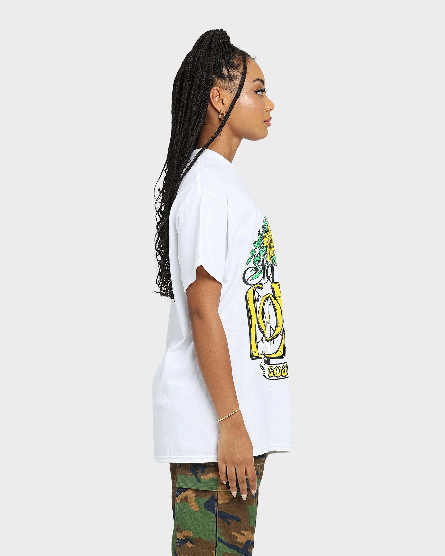 GarmentDyedTexture Goat Crew Eternal Love Vintage T-Shirt White