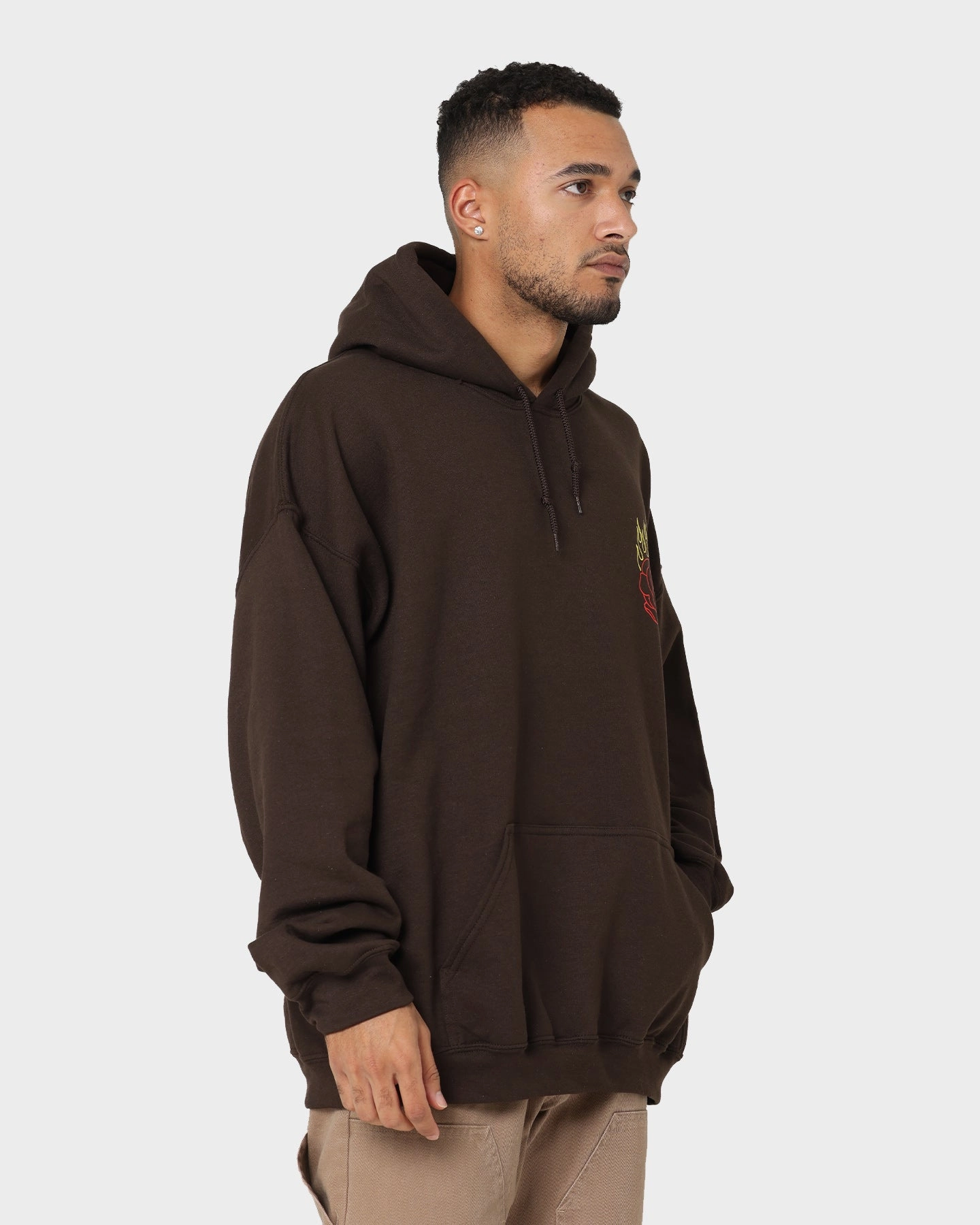 Goat Crew Fire Rose Hoodie Brown Breathable Layer Chic Look
