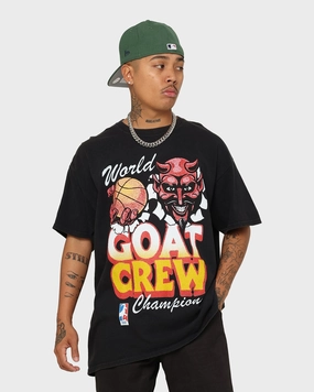 Relax Outfit Self Fabric Tape Goat Crew Goat Crew World Champs Vintage T-Shirt Washed Black