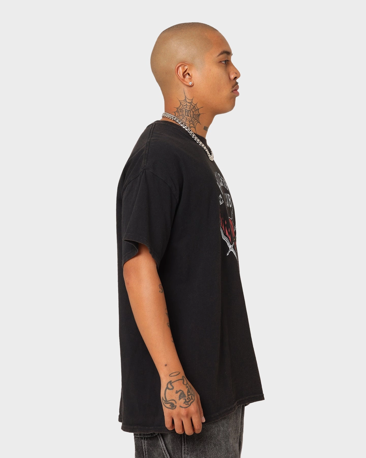 Complementary Colors Versatile and Comfortable Goat Crew Goat Crew X Stranger Things Hellfire Club Vintage T-Shirt Washed Black