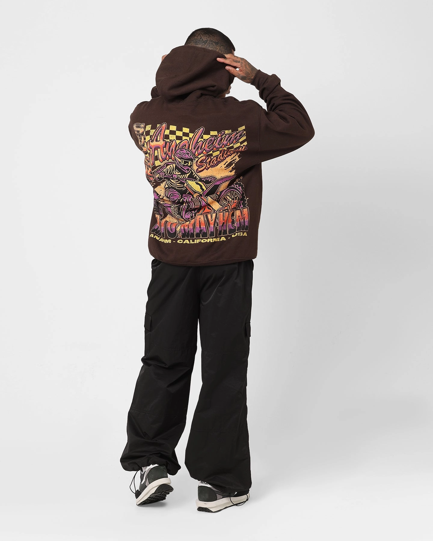 Goat Crew Goat Moto Hoodie Brown Non Restrictive Collar