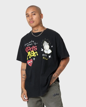 MicroPiqueKnit Goat Crew Godsplan T-Shirt Washed Black