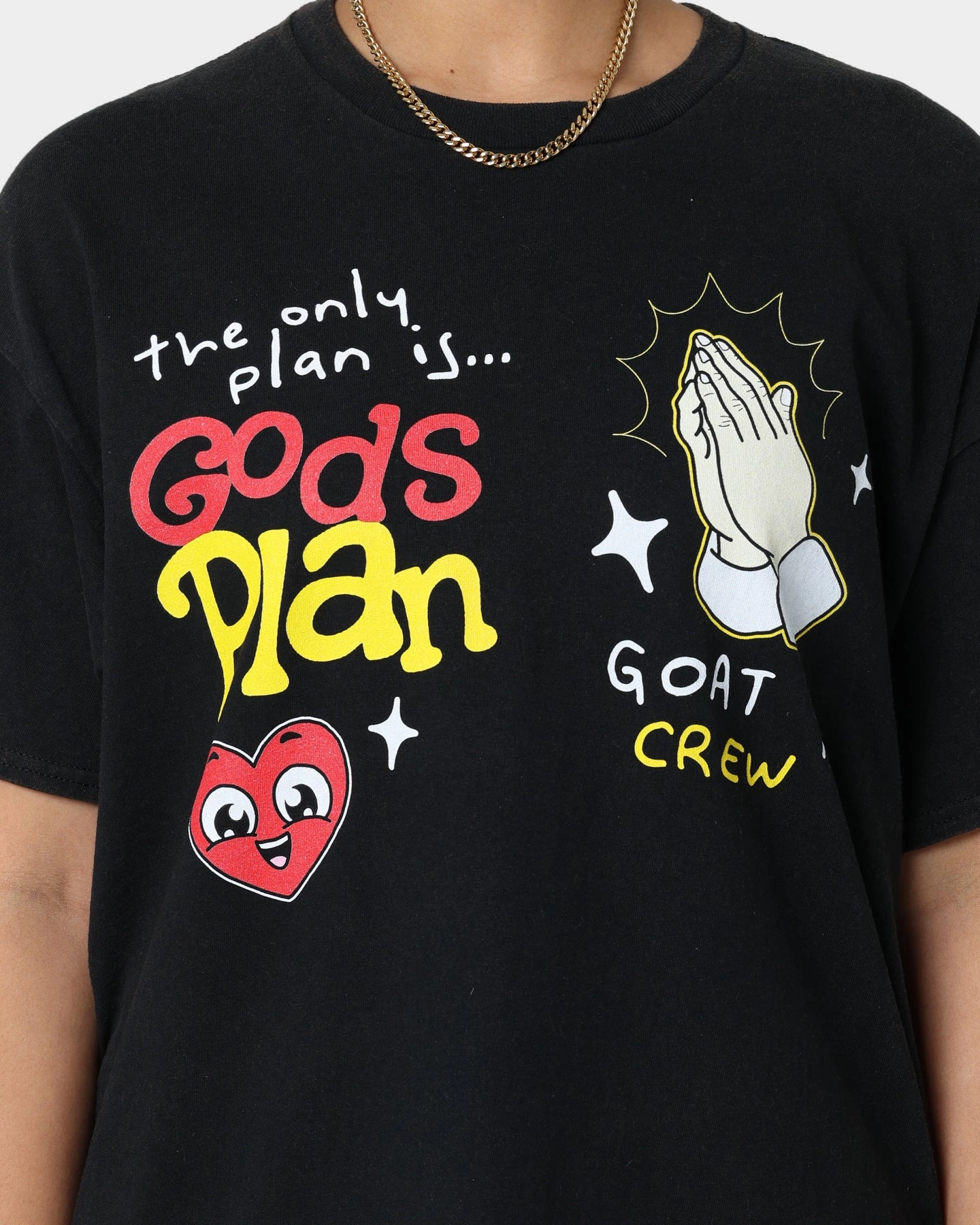 Goat Crew Godsplan T-Shirt Washed Black Everyday Look Breathable fabric