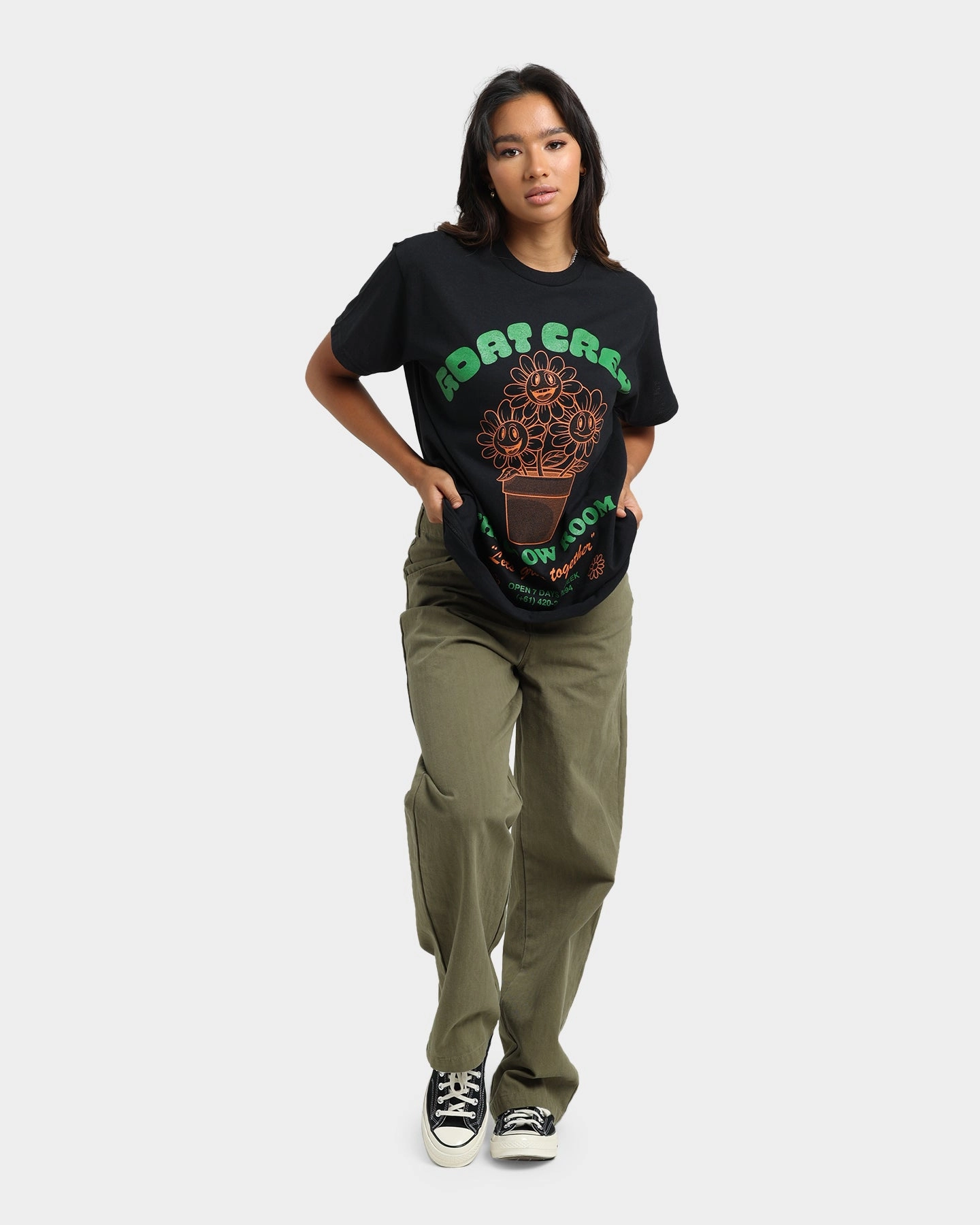 Basic Layer Goat Crew Grow Room T-Shirt Black