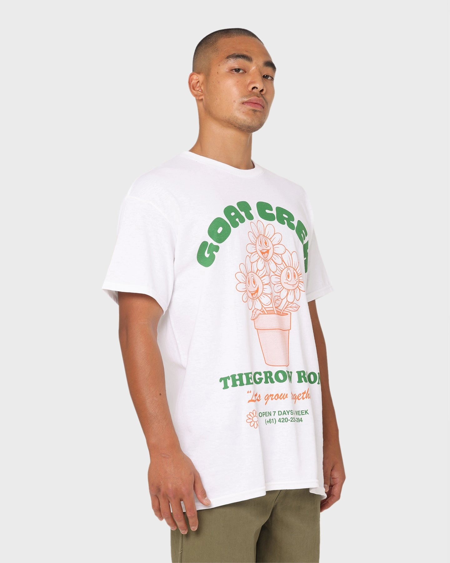 Goat Crew Grow Room T-Shirt White Comfortable Style