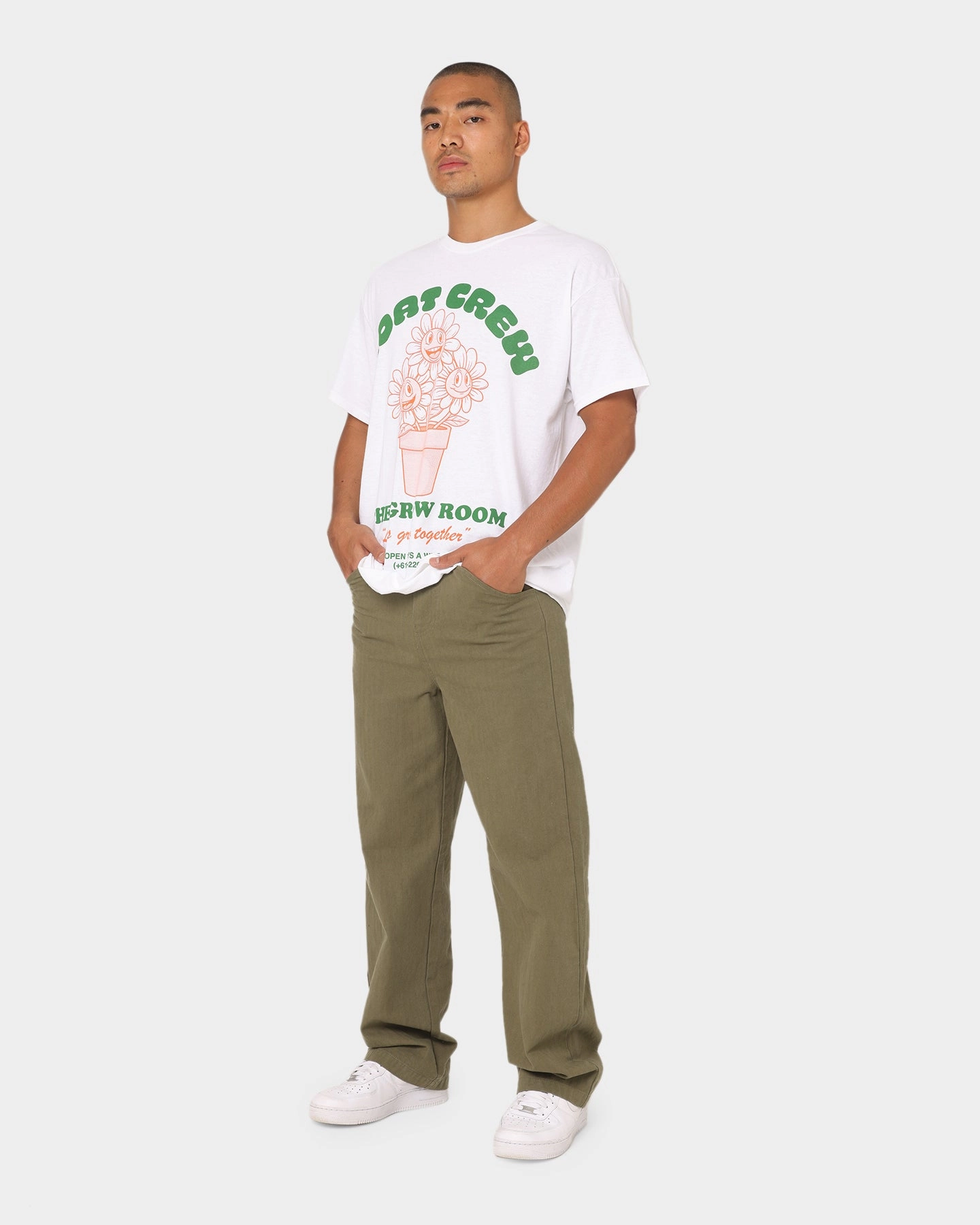 Award-winning Indoor Comfort Goat Crew Grow Room T-Shirt White