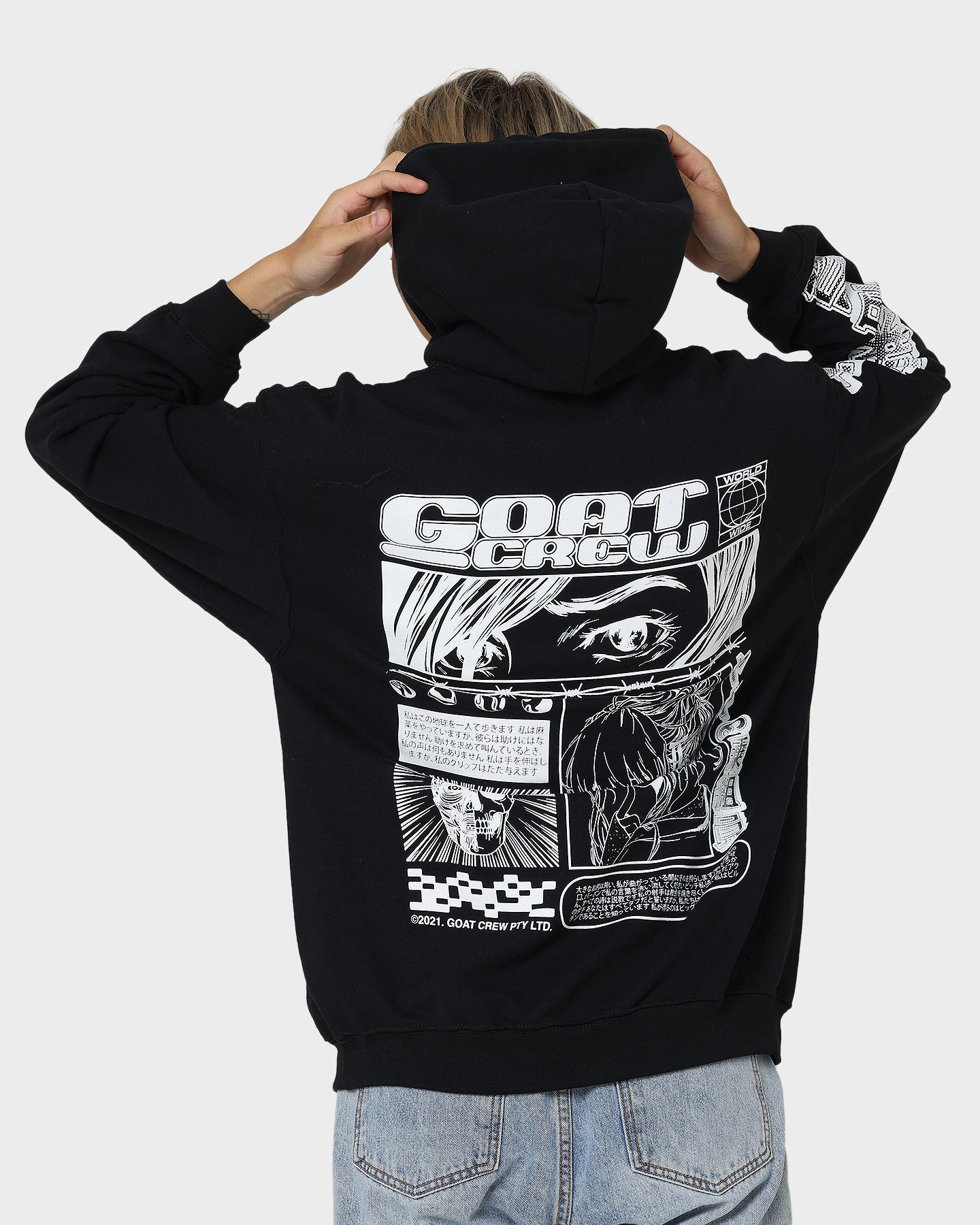 Revolutionize Collar Options Goat Crew Harajuku Hoodie Black