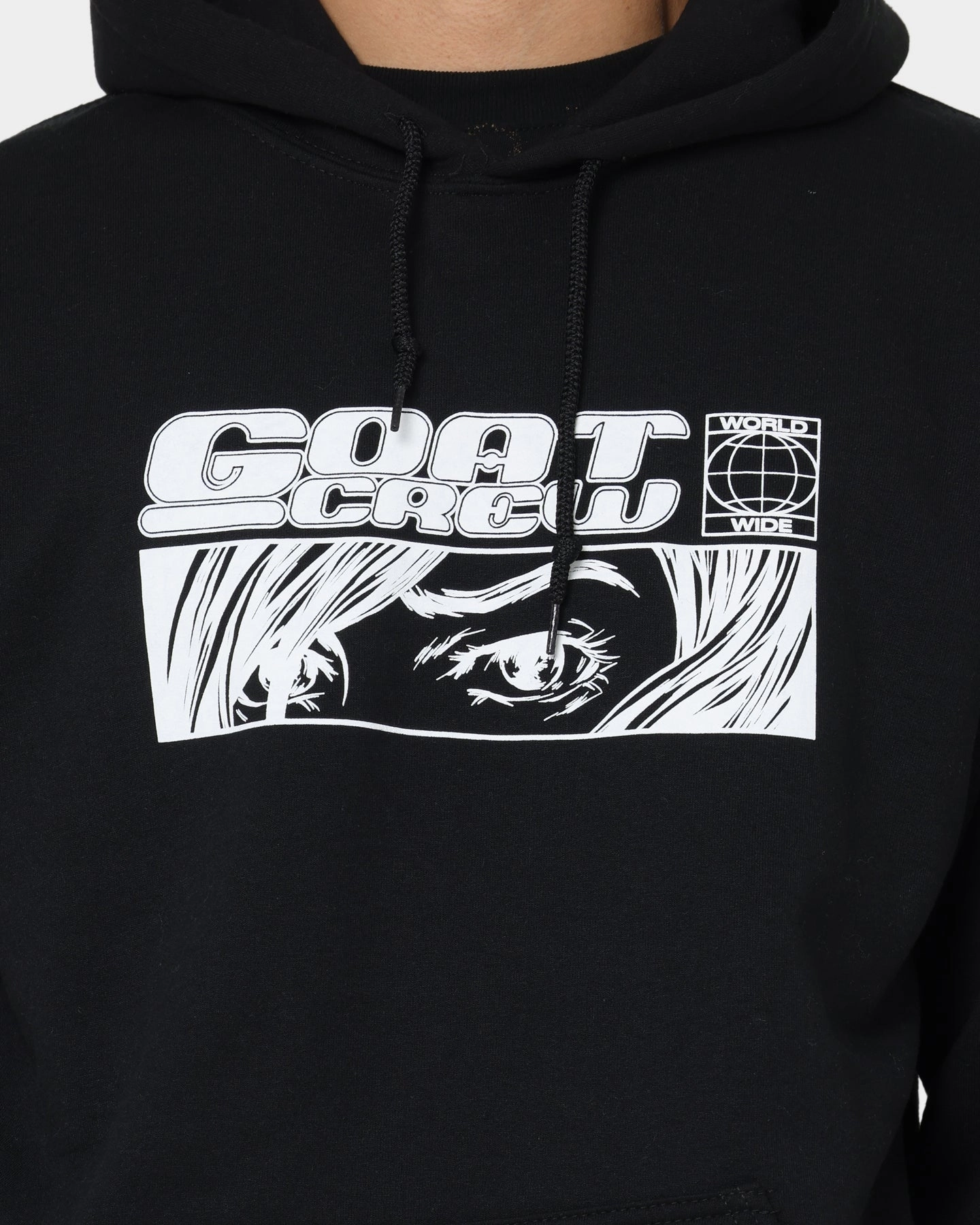 Goat Crew Harajuku Hoodie Black Adjustable Waist Tabs