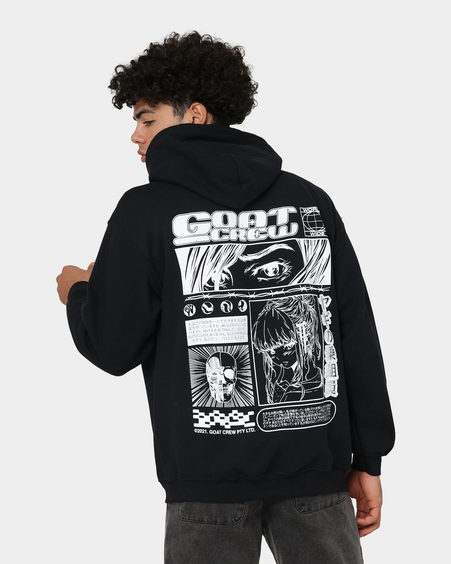 Goat Crew Harajuku Hoodie Black Layer Essential