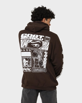 Goat Crew Harajuku Hoodie Brown Chain Regular Fit