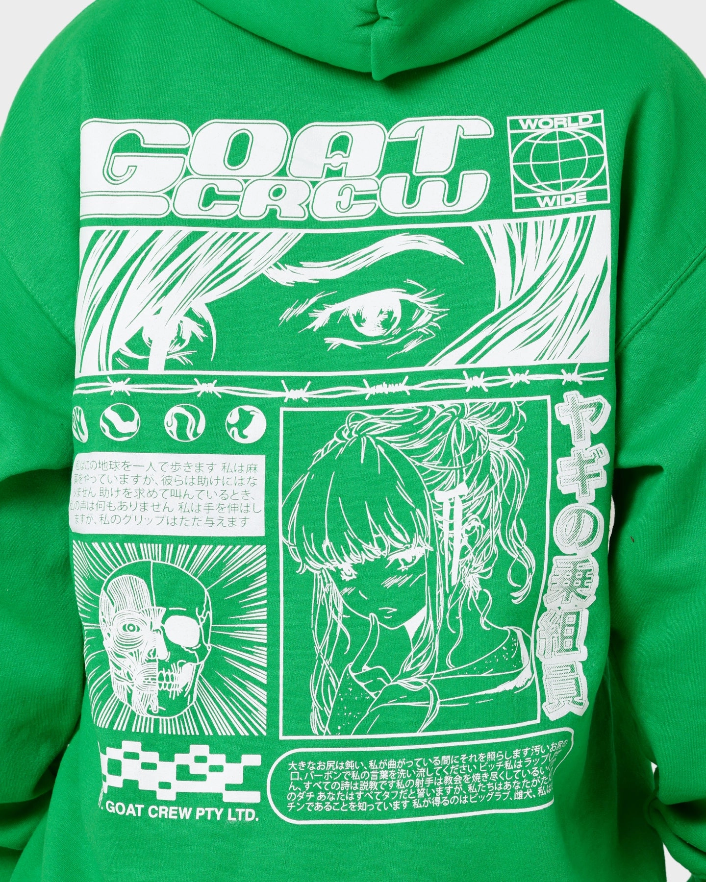 Goat Crew Harajuku Hoodie Green Weather Ease
