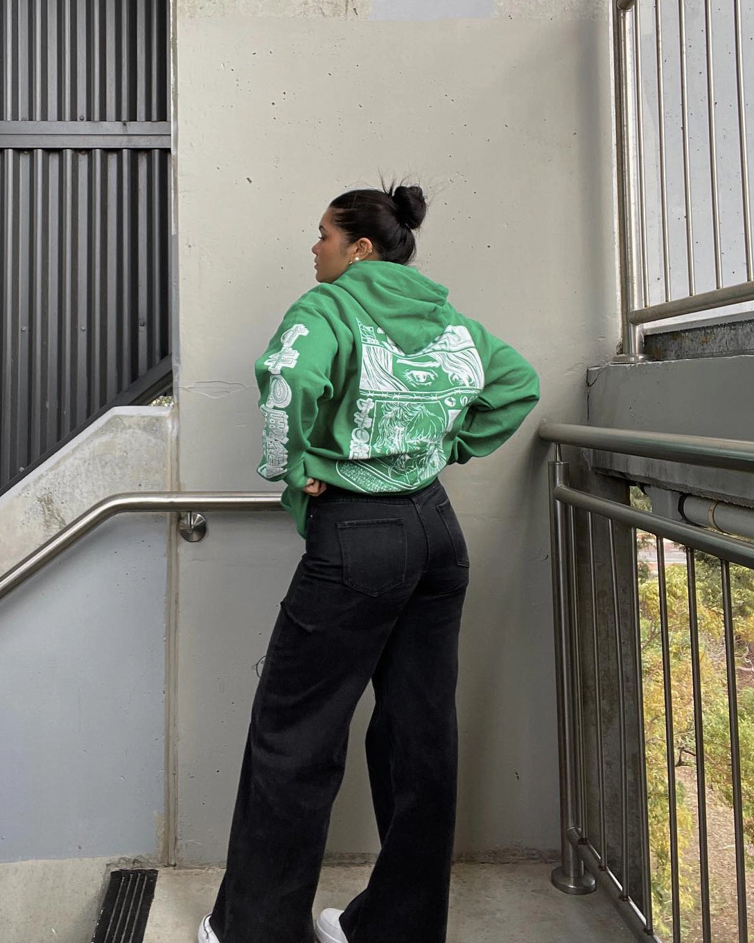 Goat Crew Harajuku Hoodie Green Performance Outerwear
